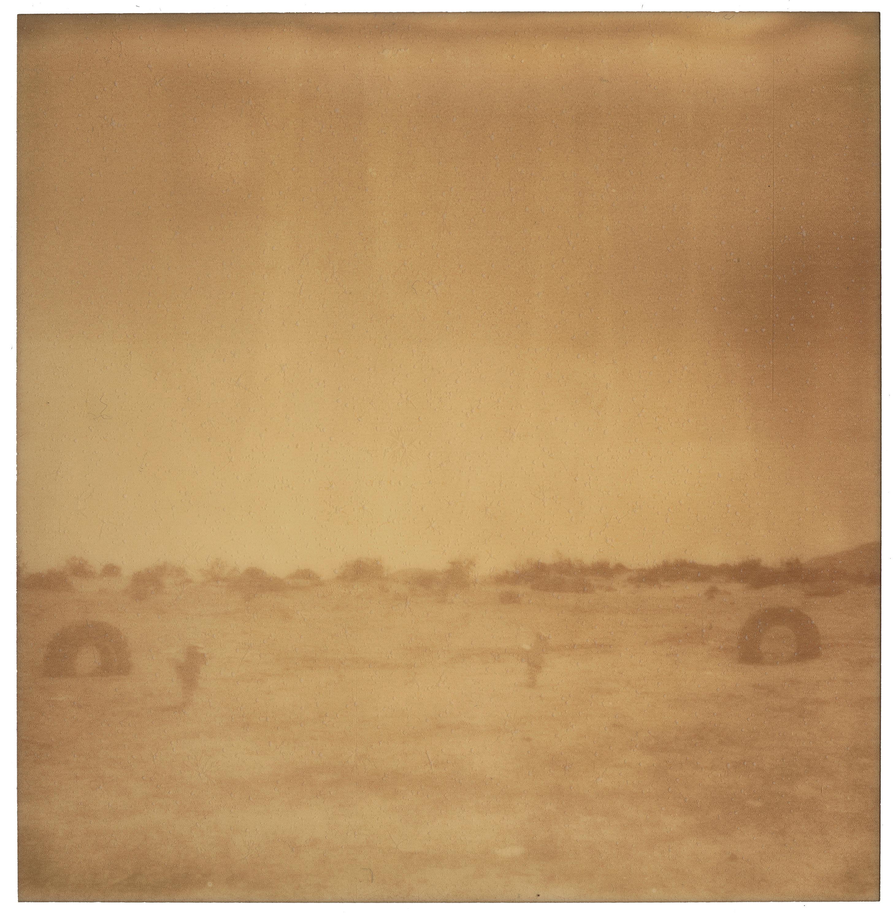 Stefanie Schneider Color Photograph - Desert Playground (Oxana's 30th Birthday) - Contemporary, Landscape, Polaroid