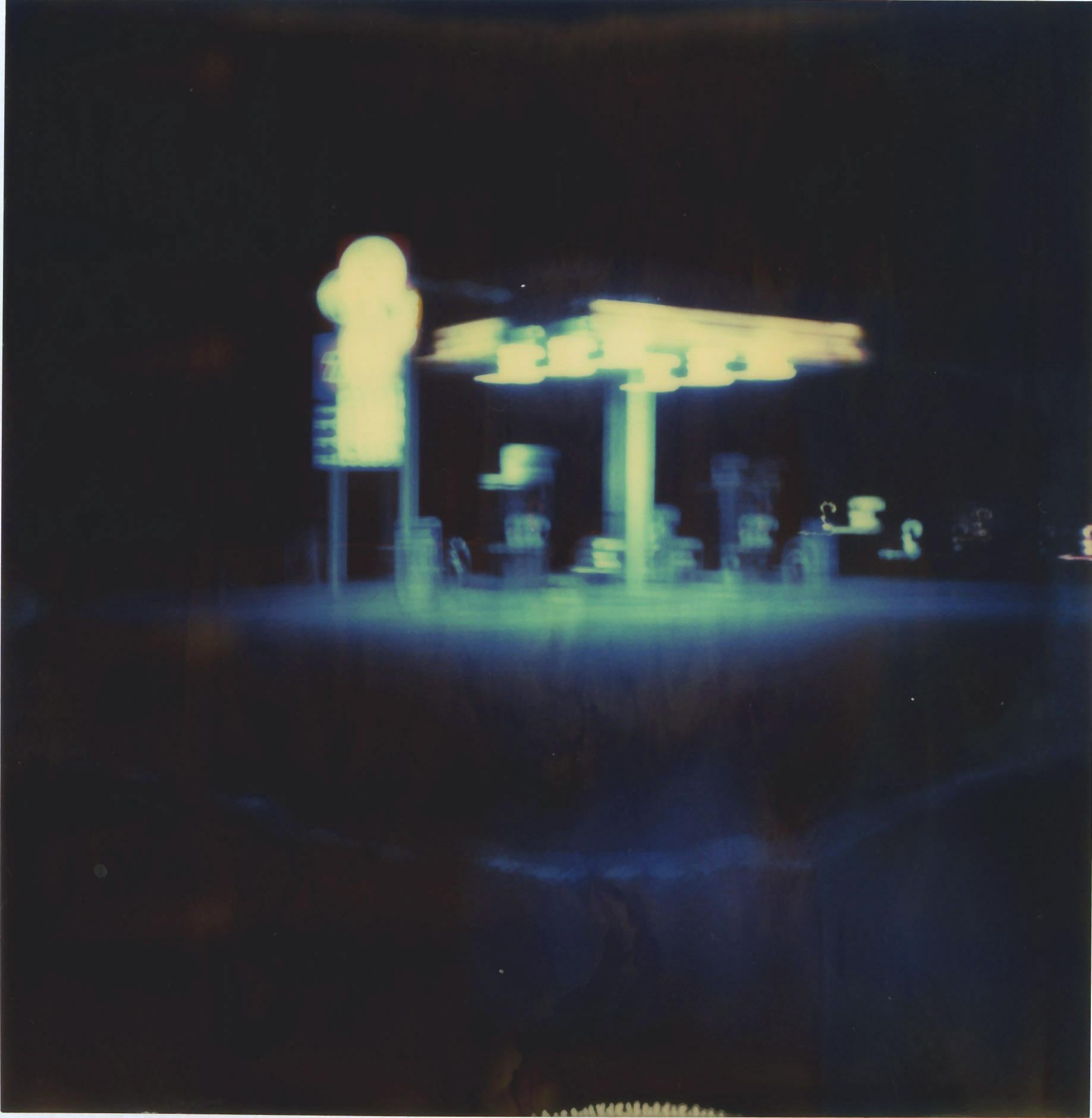 Gas Station at Night (Stranger than Paradise) - diptych - Photograph by Stefanie Schneider