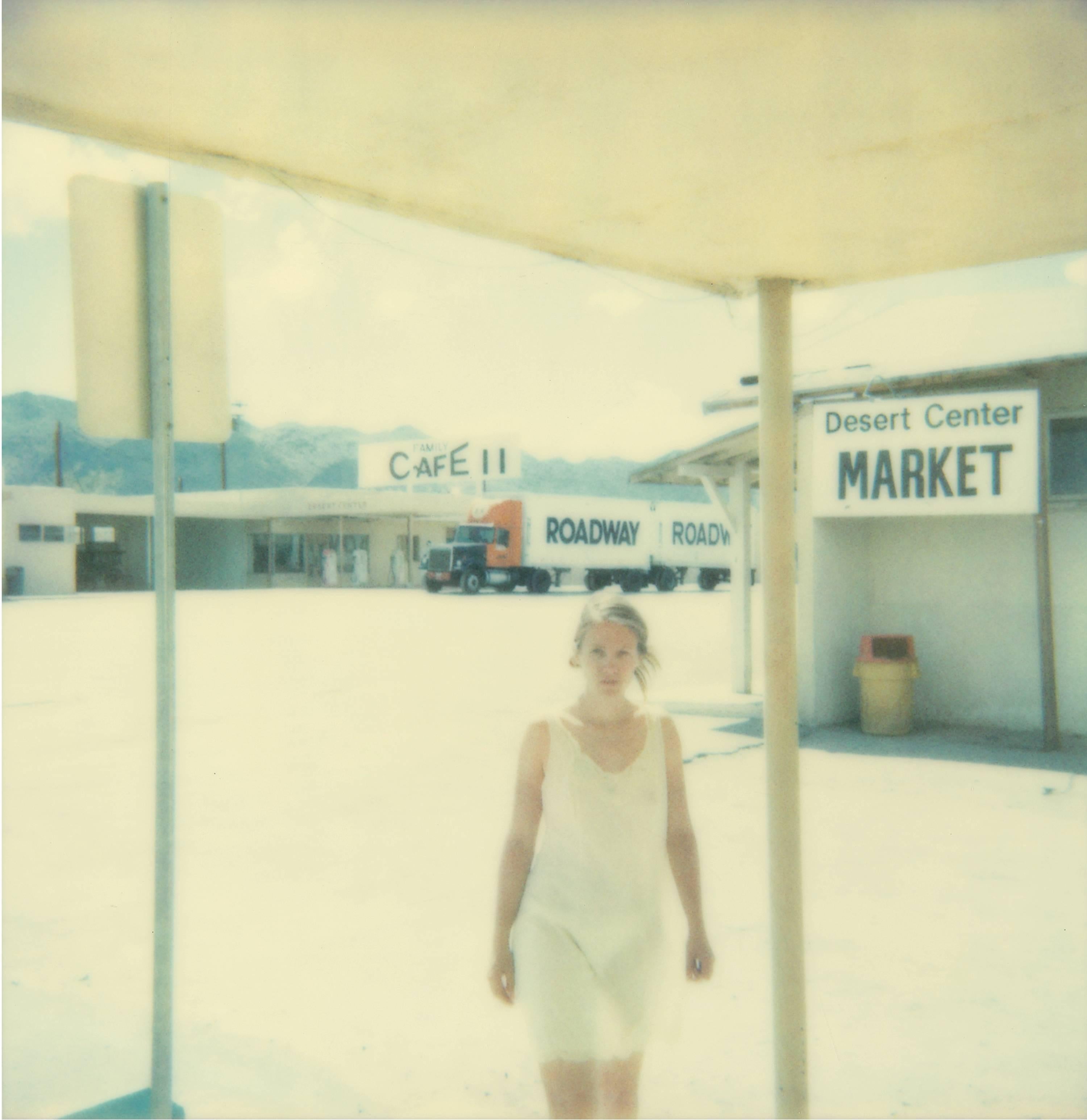 Gasstation (triptych) - Polaroid, Contemporary, 21st Century, Color, Portrait - Beige Color Photograph by Stefanie Schneider