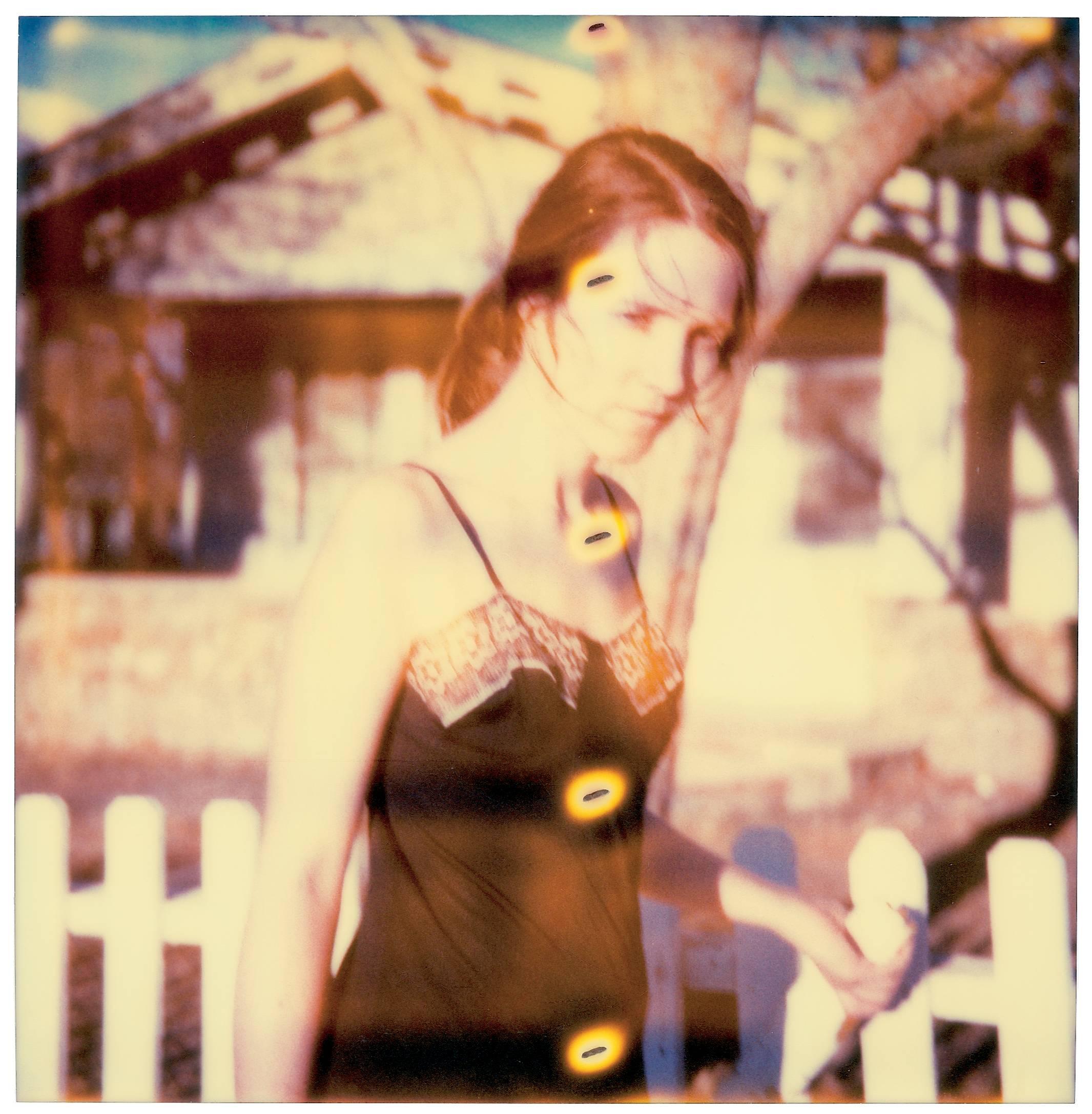 Stefanie Schneider Portrait Photograph - Girl at Fence III (The Last Picture Show) 20x20cm