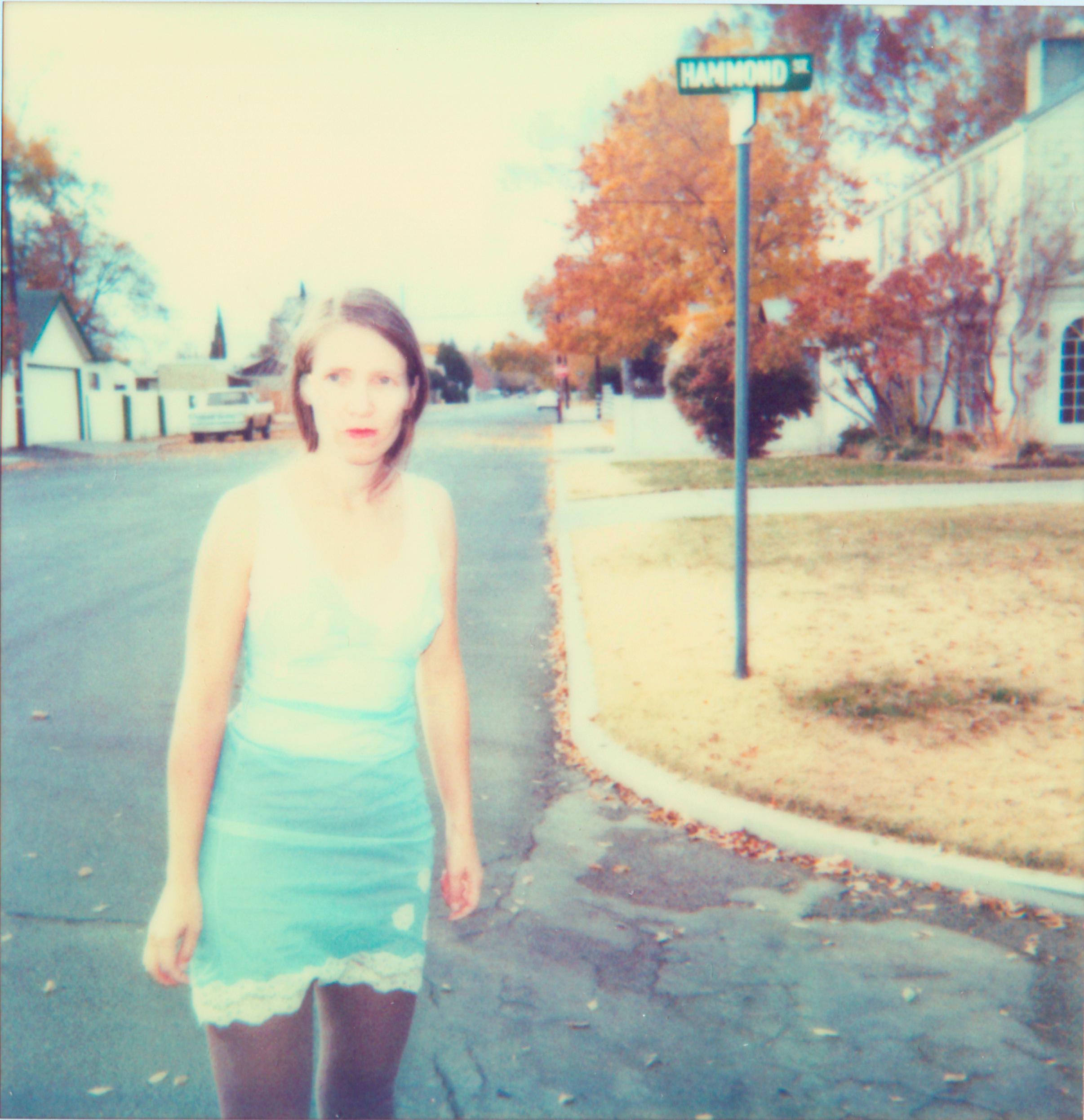 Stefanie Schneider Portrait Photograph - Girl down the Road (The Last Picture Show) - 21st Century, Polaroid, Color