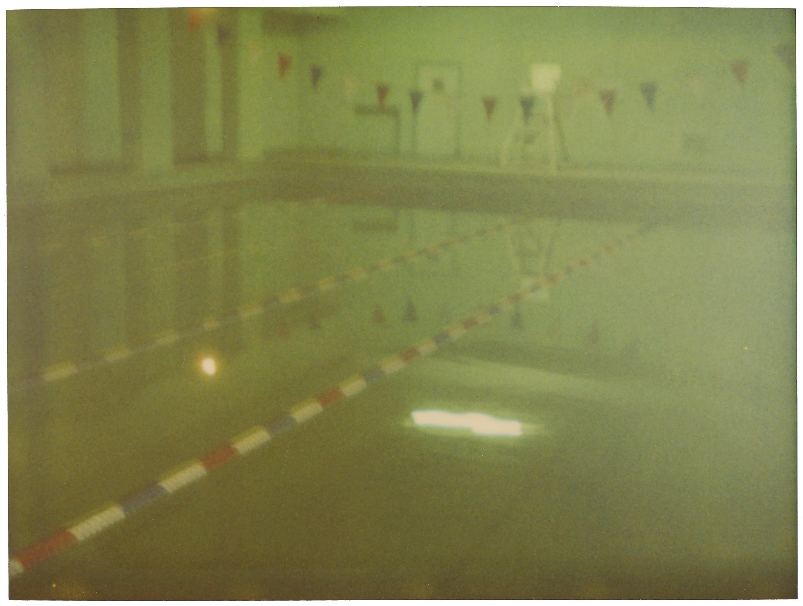 Stefanie Schneider Landscape Photograph - Green Pool (Suburbia) - analog, photograph, 21st Century, Interior, Polaroid
