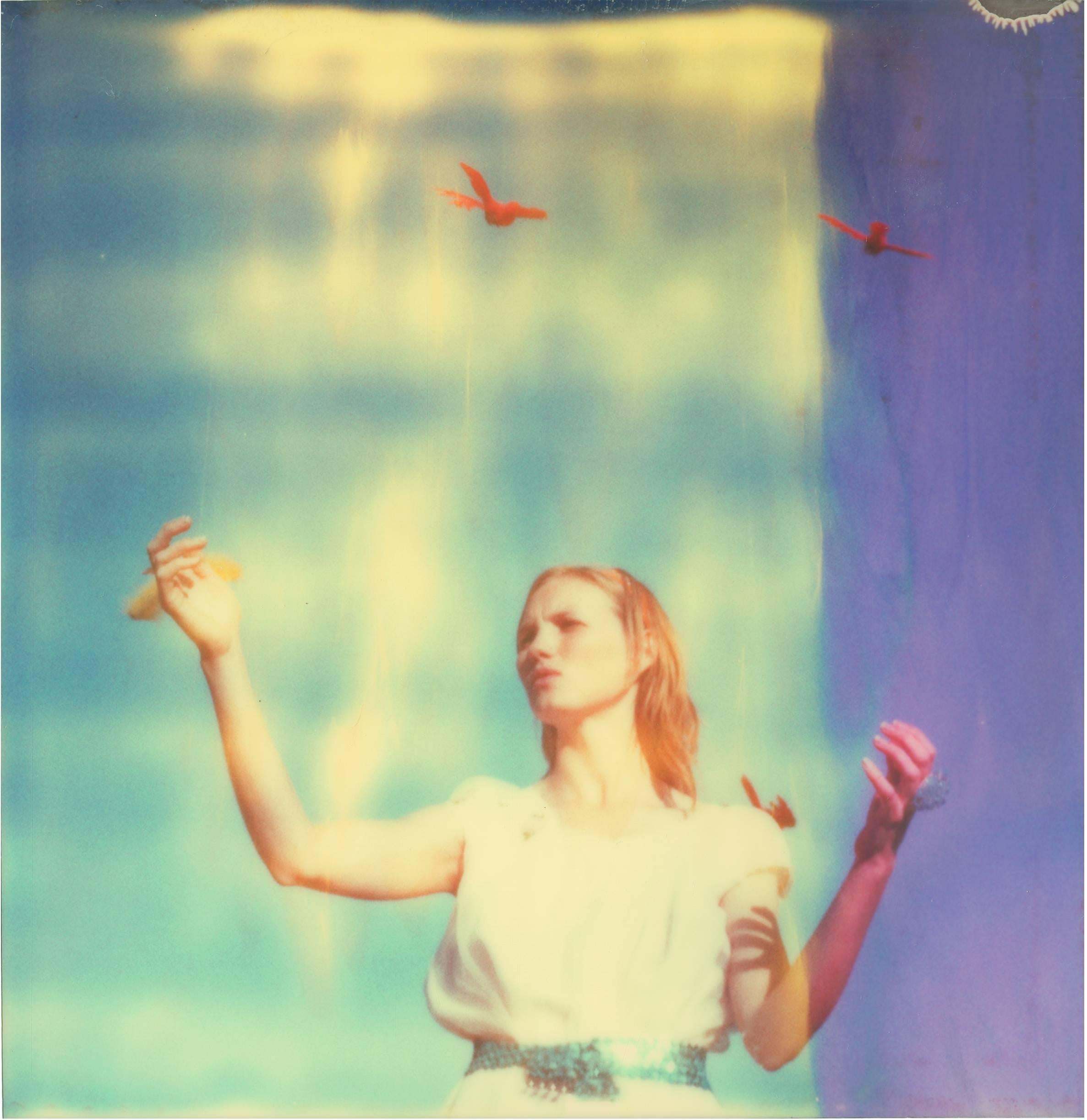 Stefanie Schneider Color Photograph - Haley and the Birds (29 Palms, CA) - based on a Polaroid Original