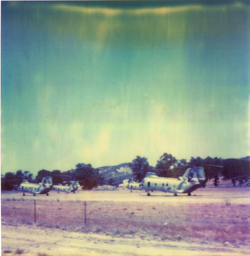 Stefanie Schneider Landscape Photograph - Helicopter (The Last Picture Show) - Polaroid, analog, landscape