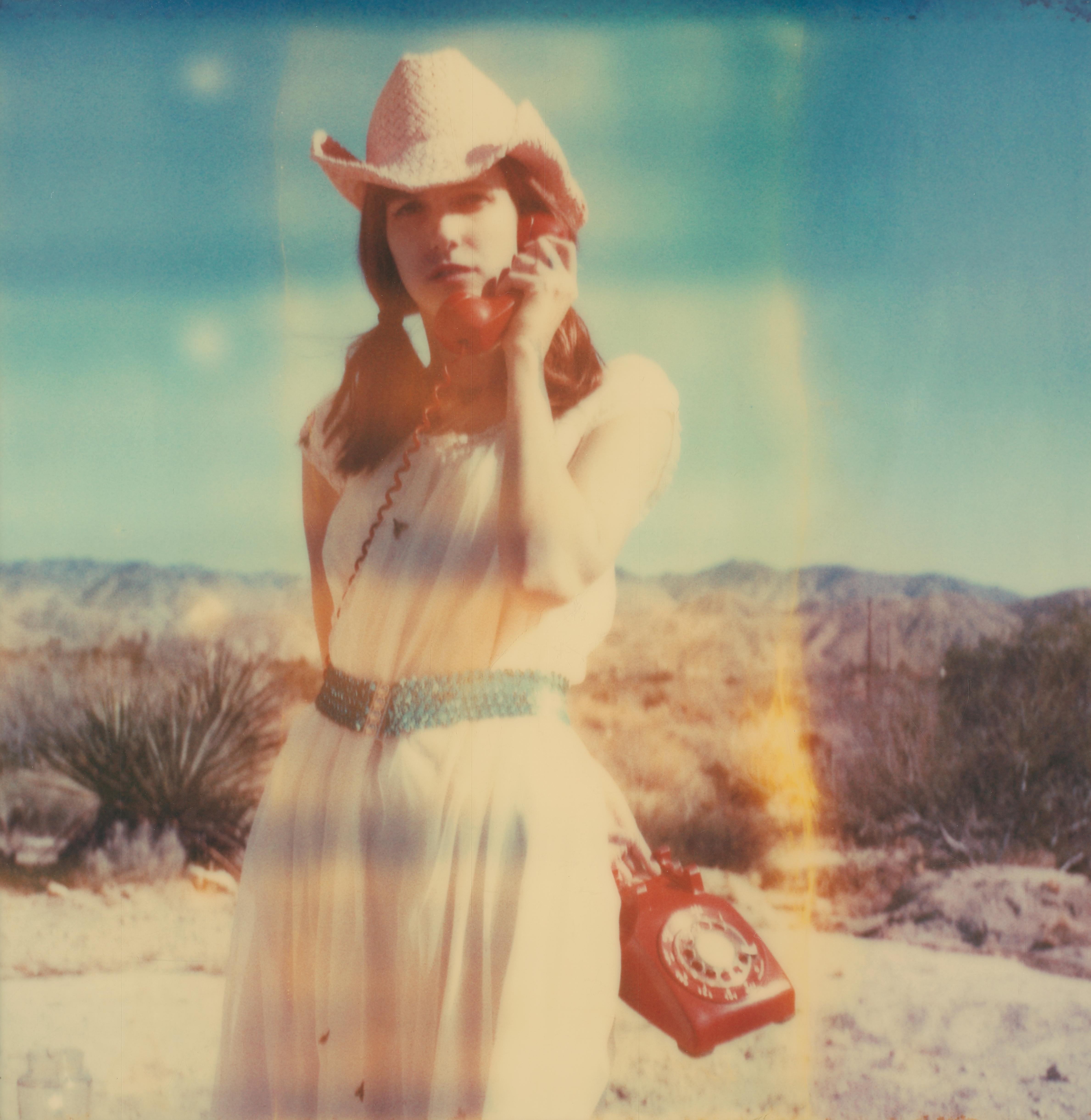 Stefanie Schneider Color Photograph - Her last Call III (The Girl behind the White Picket Fence) - Polaroid