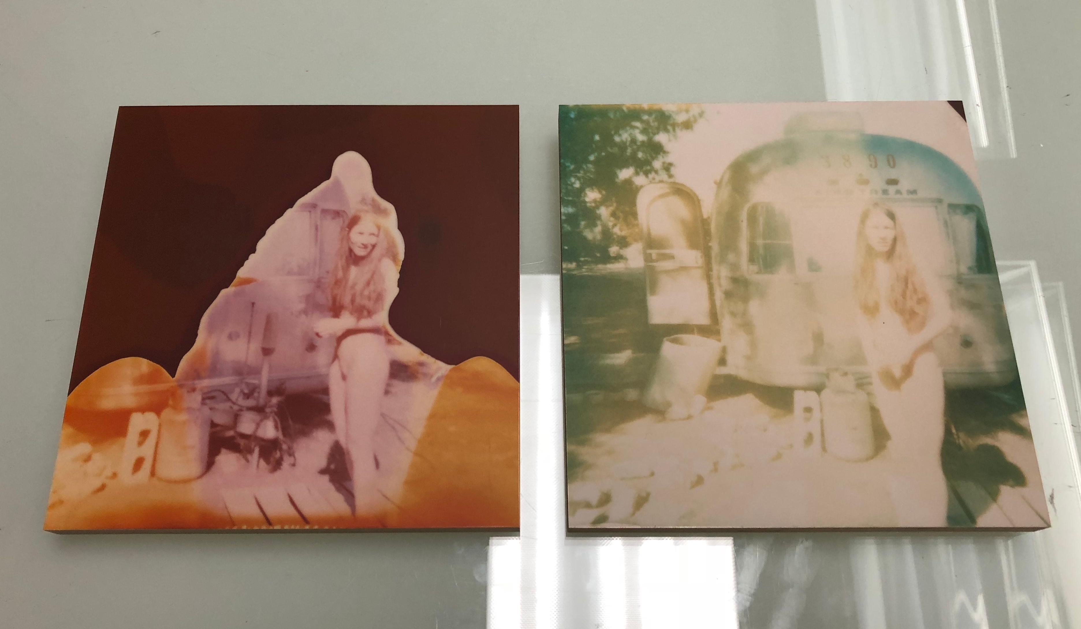 Stefanie Schneider Color Photograph - In front of Trailer (Sidewinder), diptych - Polaroid, Nude, Contemporary, Analog