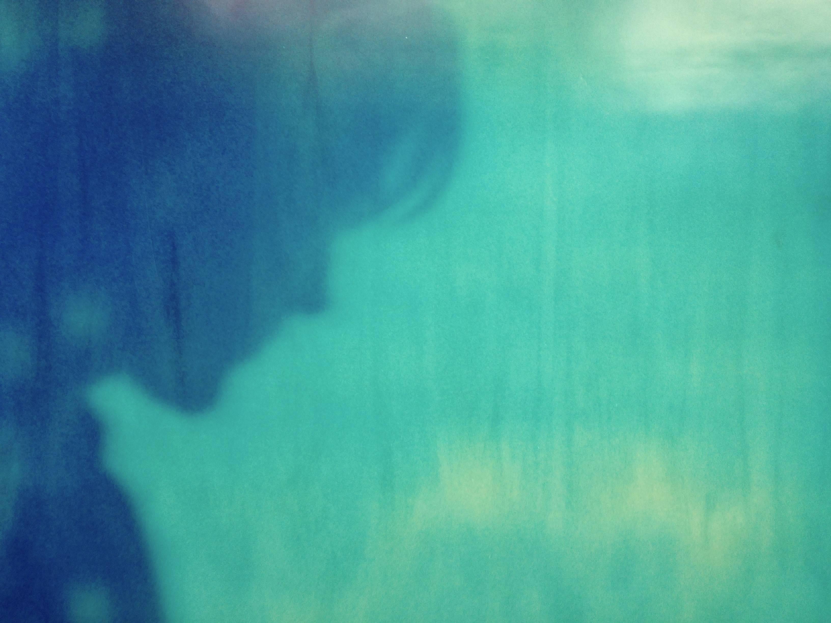 Jelly Fish - Contemporary, Expired, Polaroid, Photograph, Abstract, Ryan Gosling - Blue Abstract Photograph by Stefanie Schneider