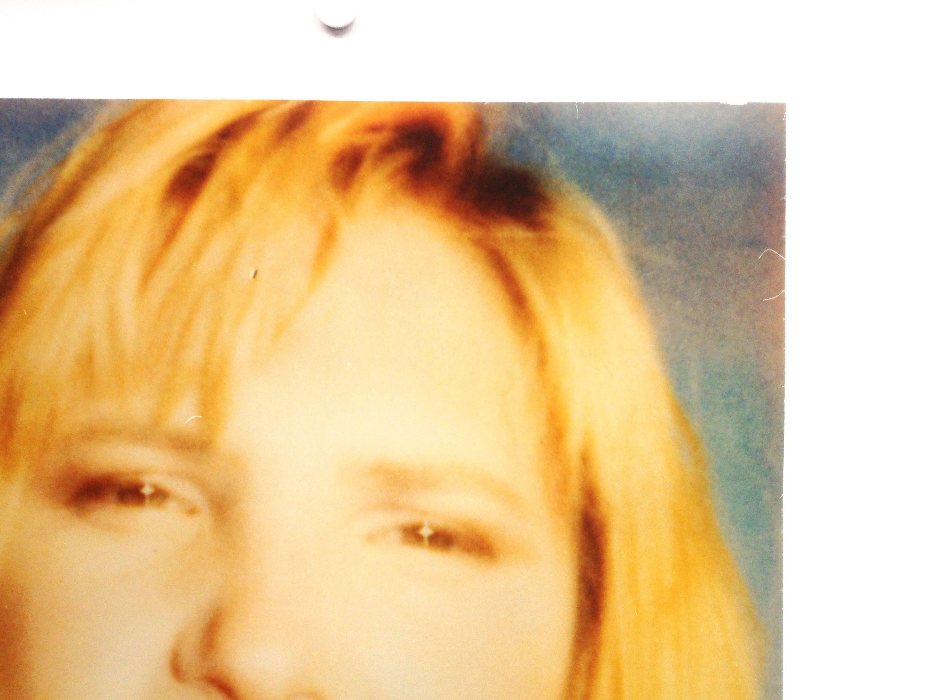 Kirsten Red Lips (California Blue Screen) - analog - Photograph by Stefanie Schneider