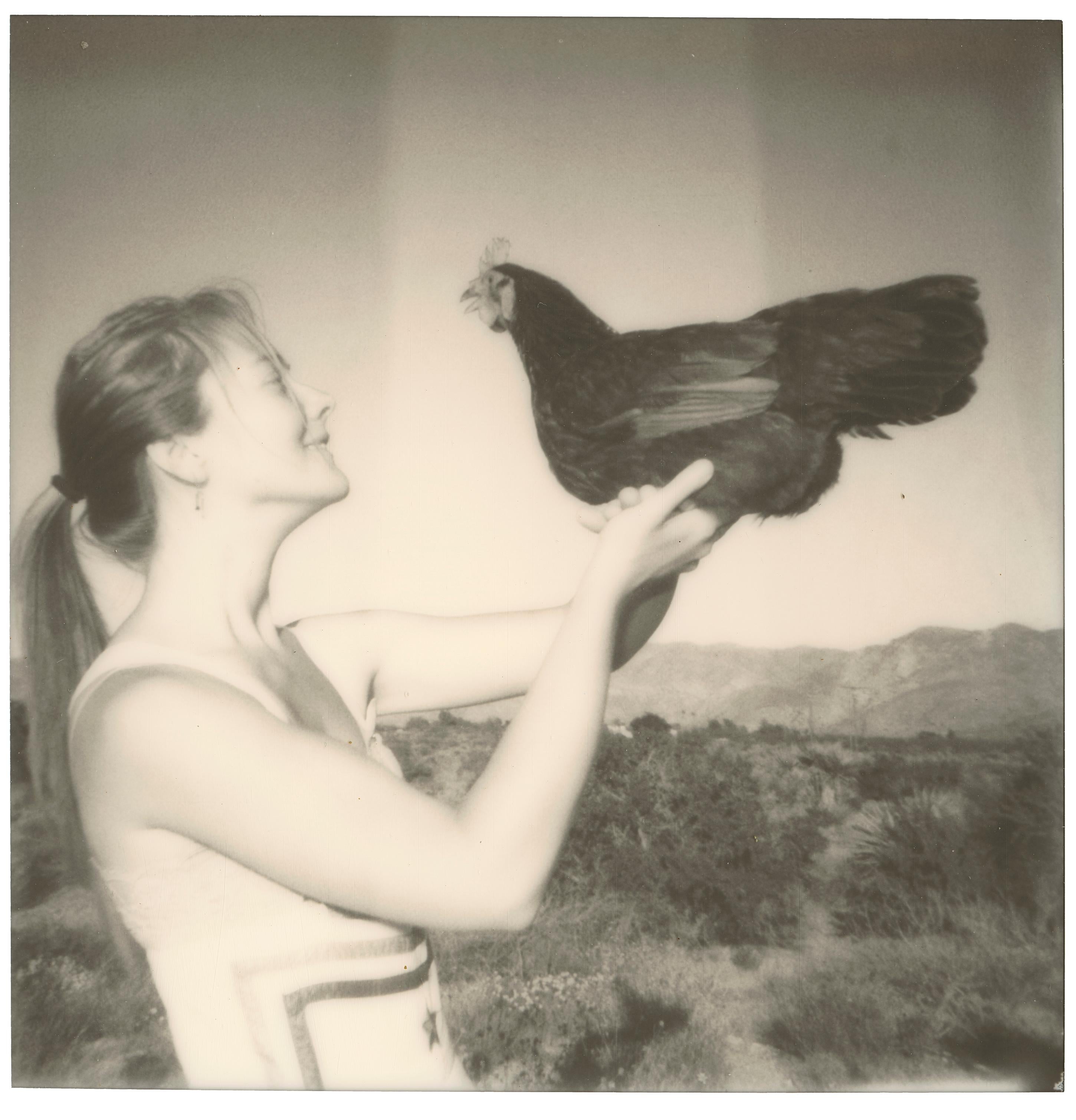 Stefanie Schneider Black and White Photograph - Listening (Chicks and Chicks and sometimes Cocks) based on a Polaroid