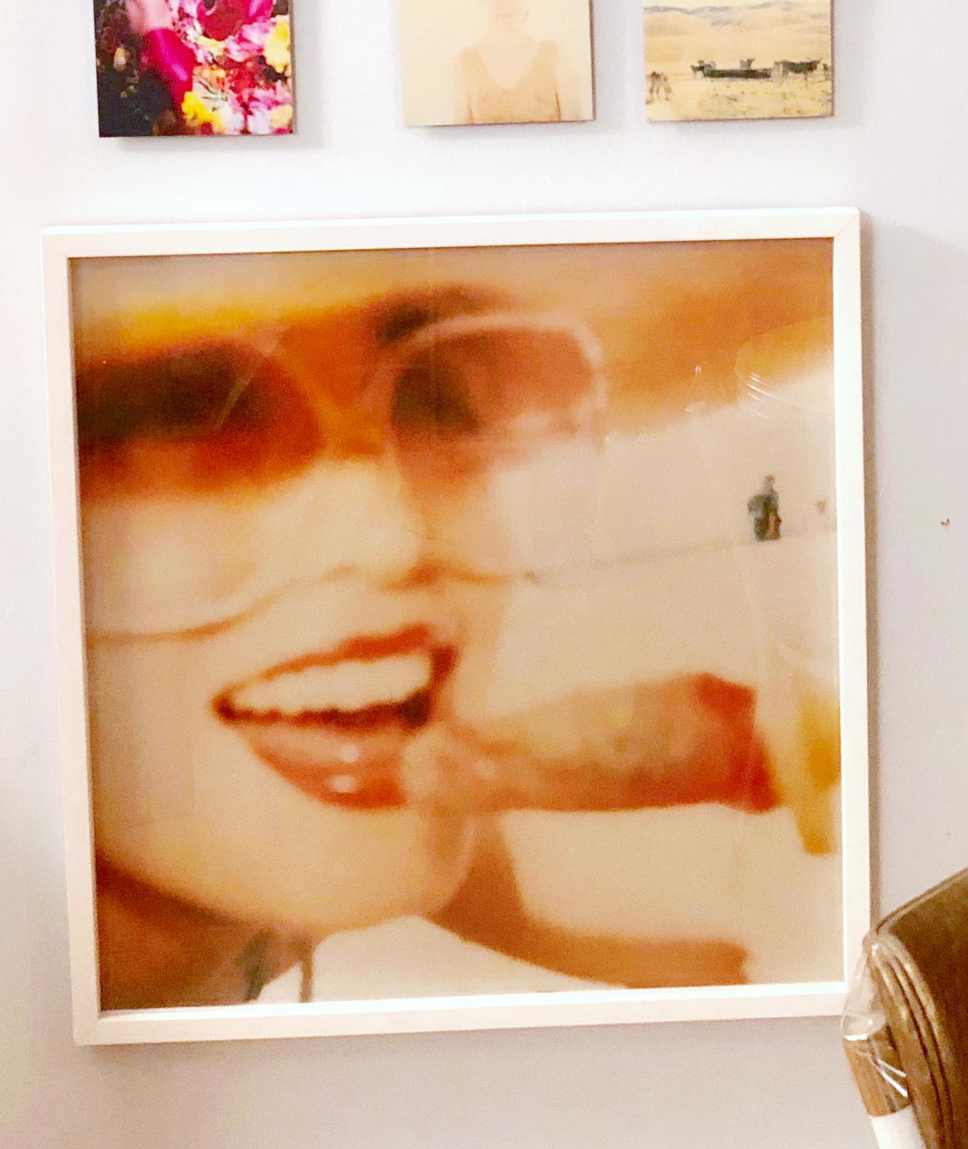 Lollipop I (Beachshoot) starring Radha Mitchell - framed, analog, Polaroid - Photograph by Stefanie Schneider