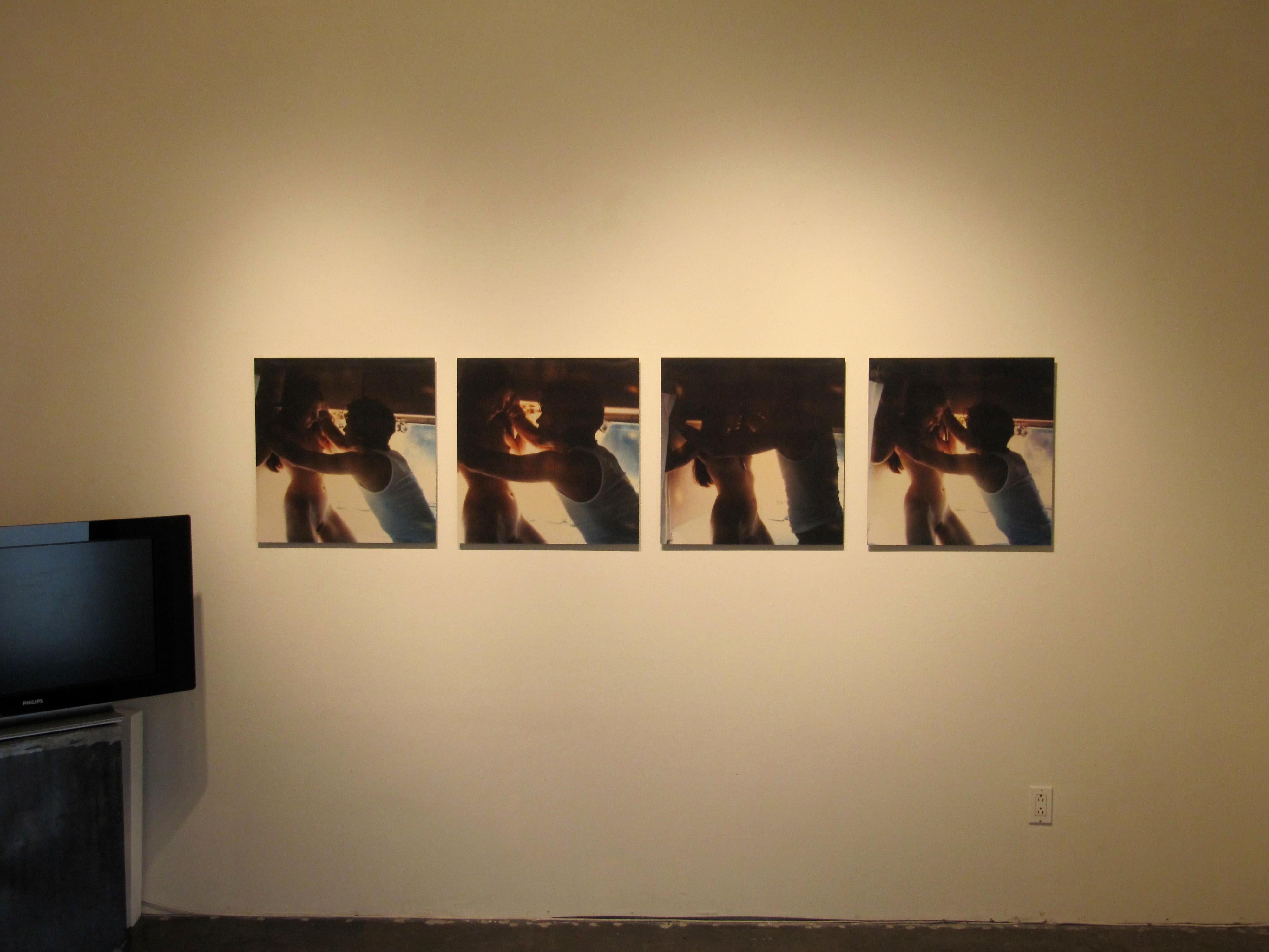 Love Scene against the Wall (Sidewinder) analog and mounted, 57x249cm - Polaroid For Sale 1