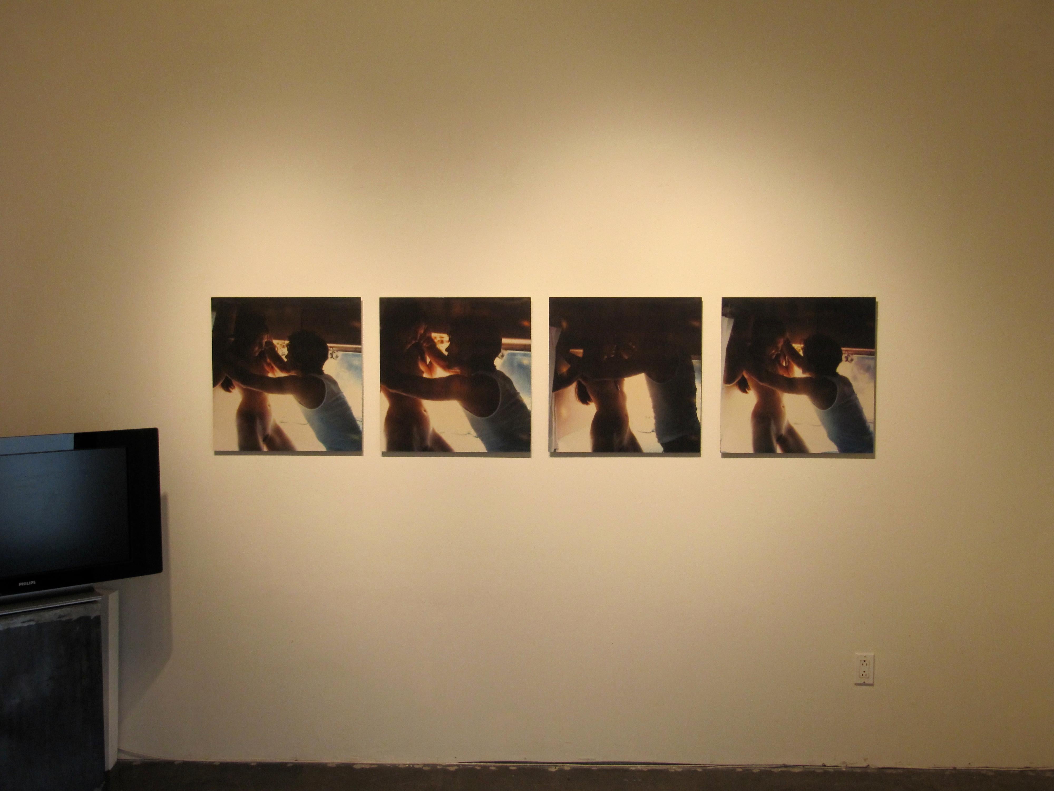 Love Scene against the Wall (Sidewinder) analog and mounted, 57x249cm - Polaroid 1