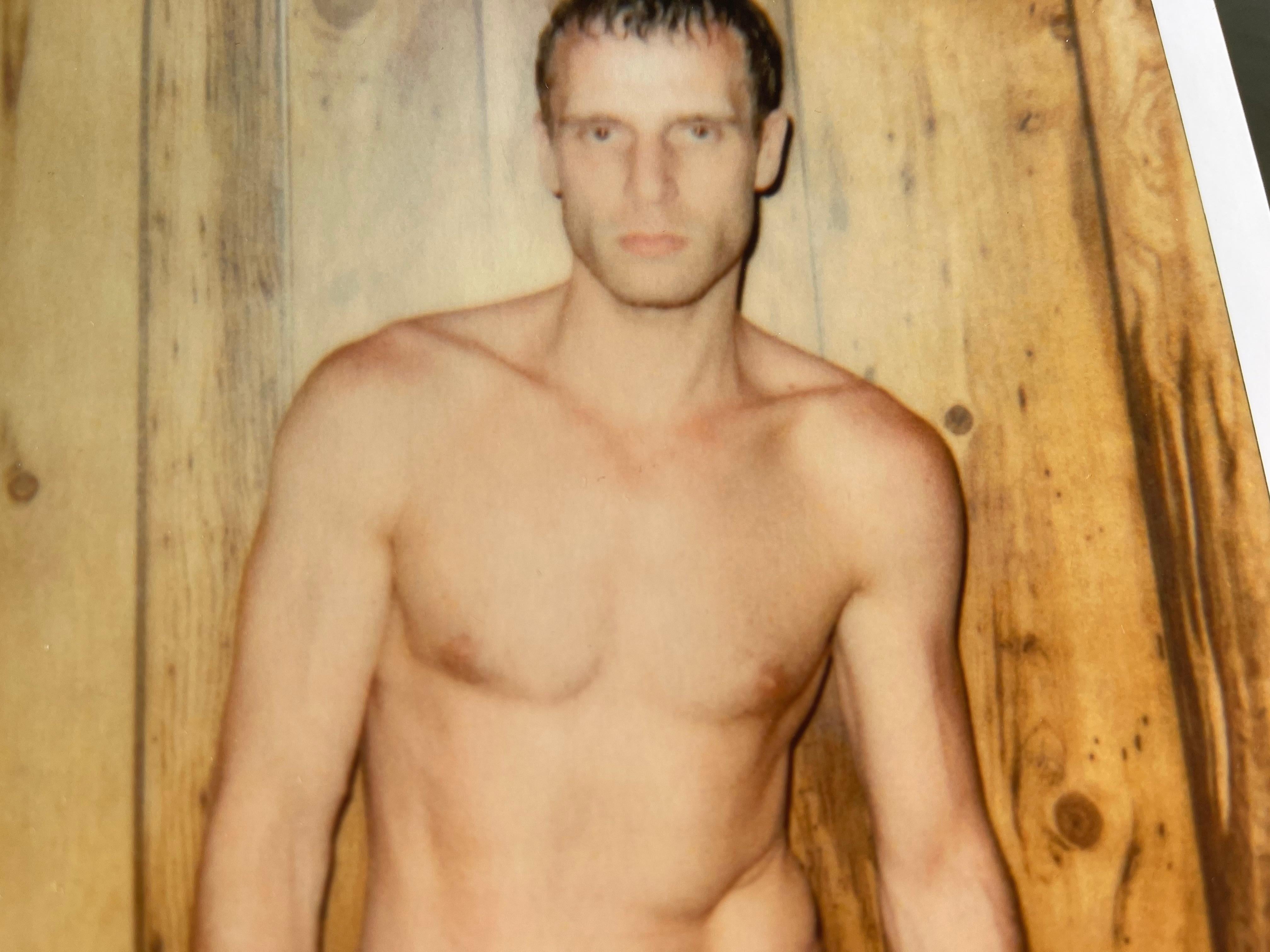 Male Nude from the 29 Palms, CA series - Polaroid, 20th Century, Color - Brown Nude Photograph by Stefanie Schneider