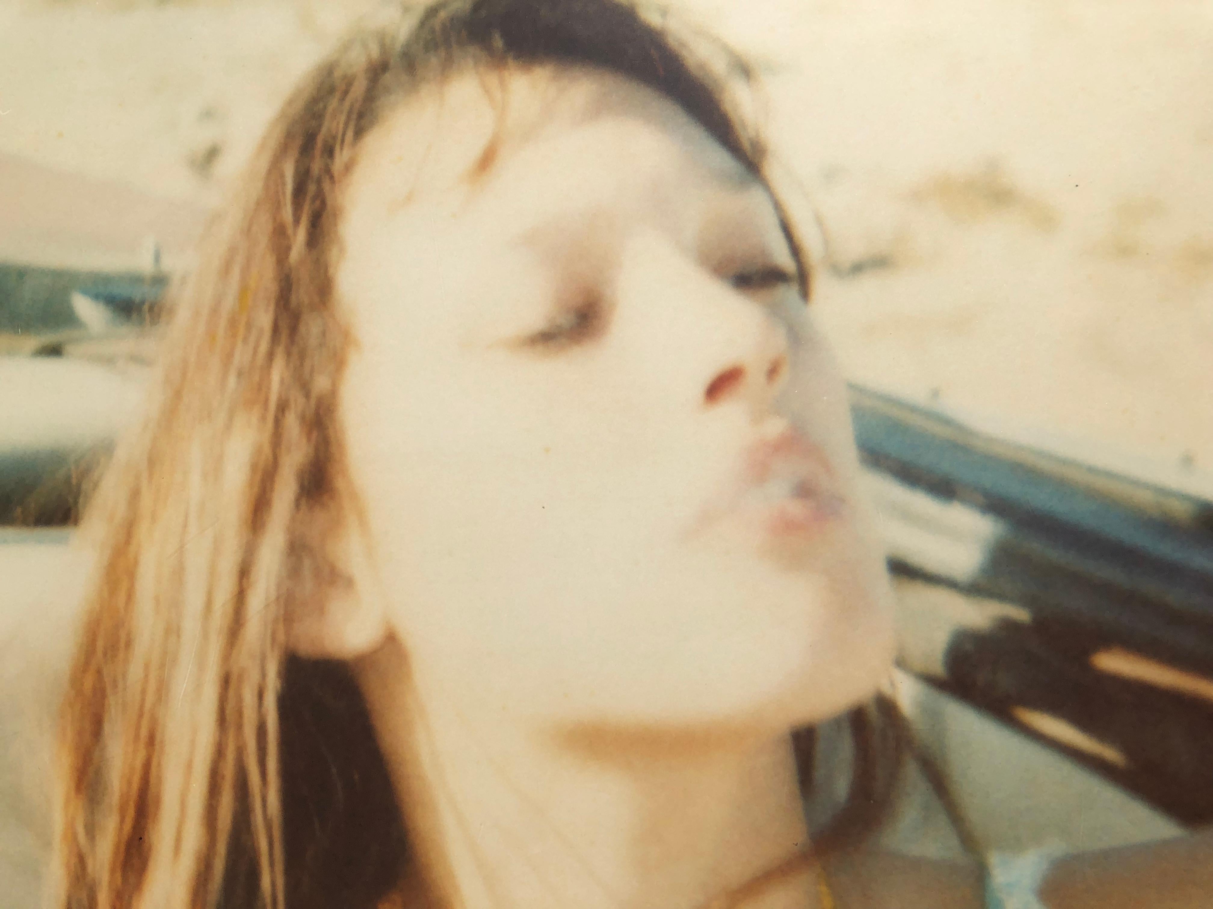'Margarita Smoke Rings', 21 Century, Polaroid, Contempoary, Figurative, Color - Beige Portrait Photograph by Stefanie Schneider