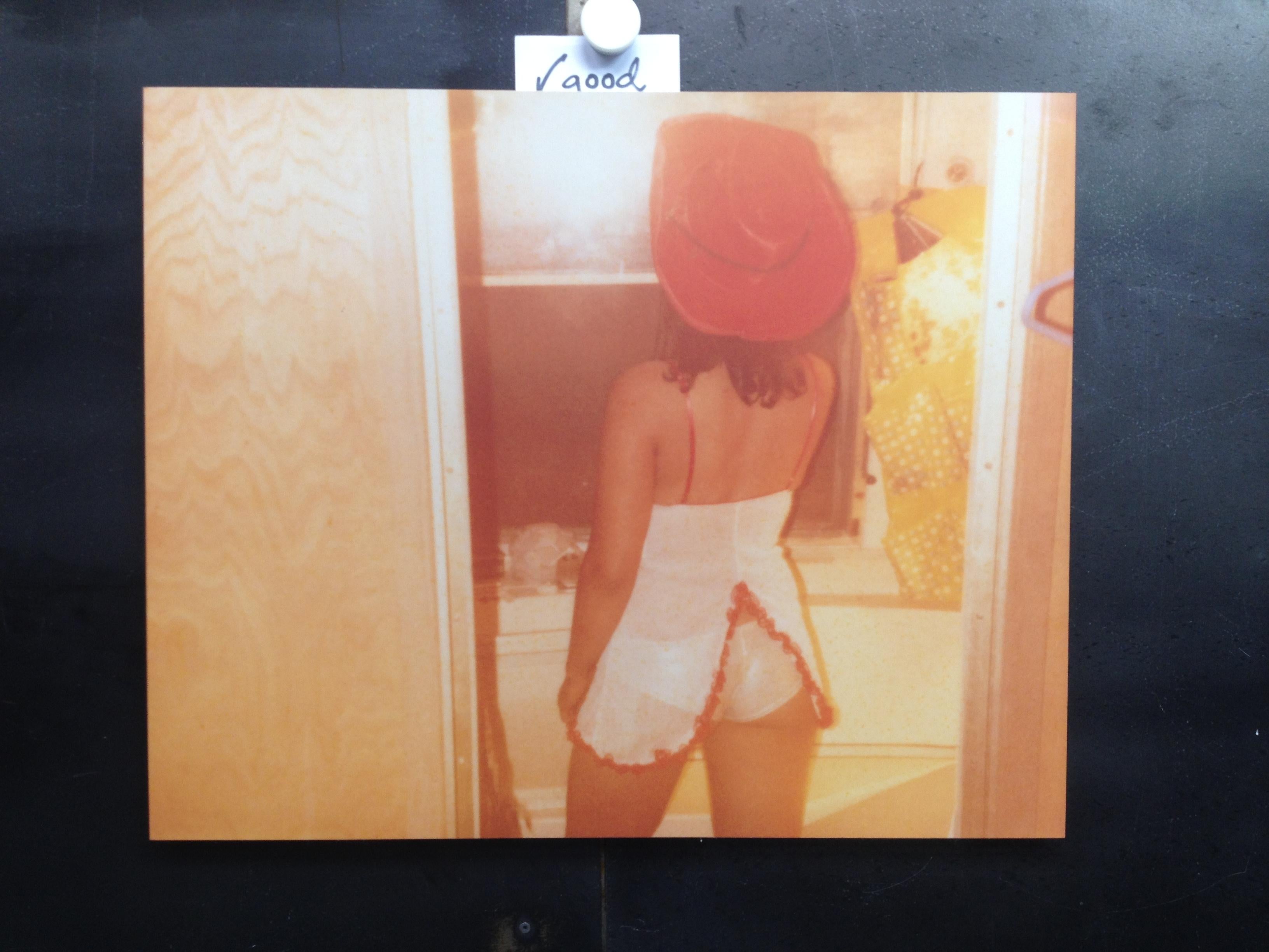 'Margarita smokes in Bathroom' (Till Death do us Part) - Polaroid, Contemporary - Photograph by Stefanie Schneider