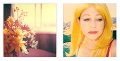 Max in front of Motel (29 Palms, CA) - diptych, analog, mounted