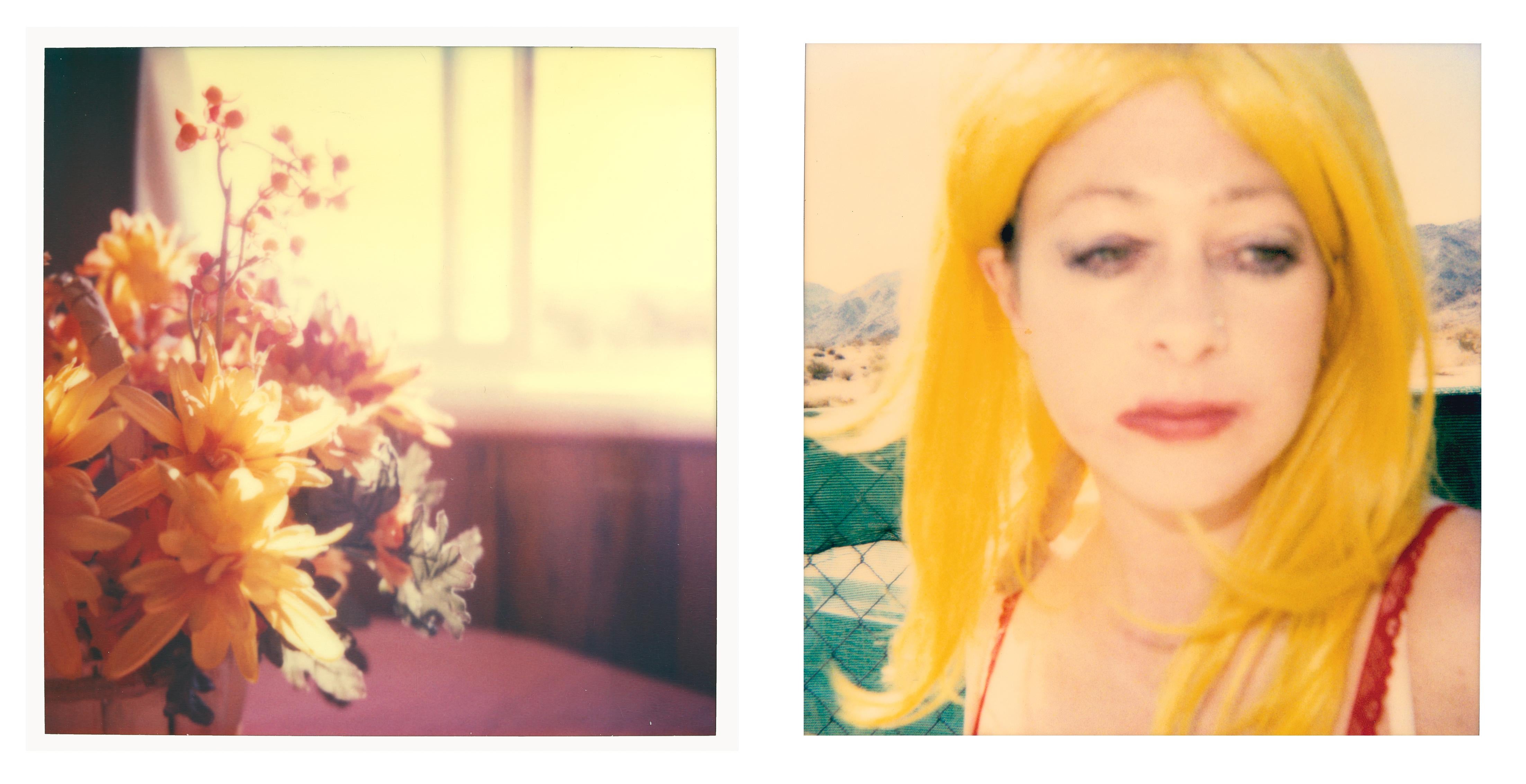 Stefanie Schneider Color Photograph - Max in front of Motel (29 Palms, CA) - diptych, analog, mounted