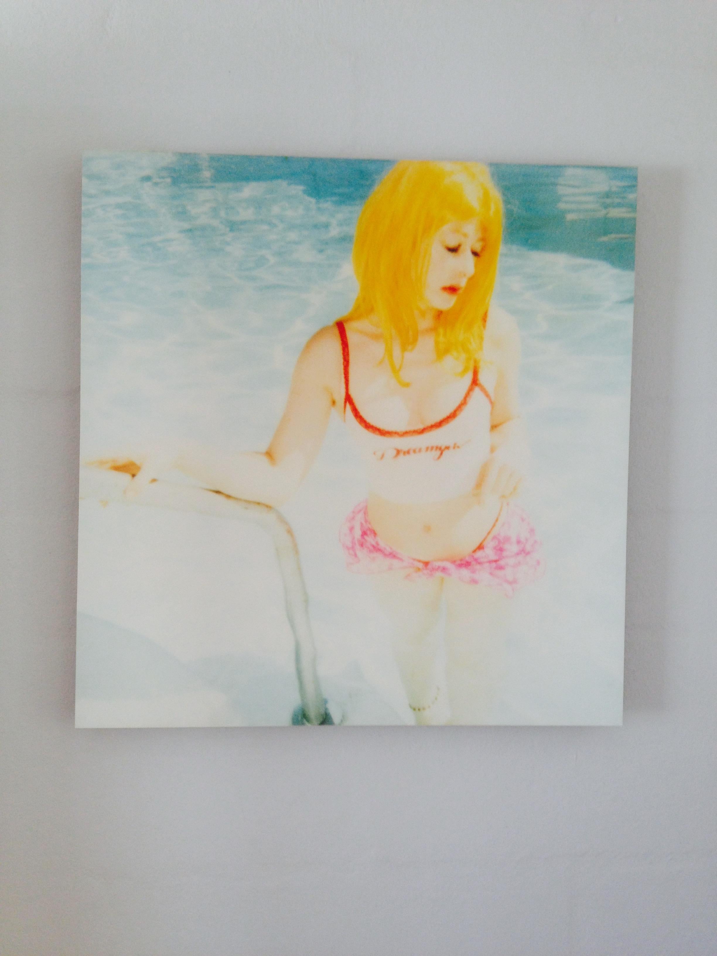 Max in Pool - Contemporary, Landscape, Figurative, expired, Polaroid, analog - Photograph by Stefanie Schneider
