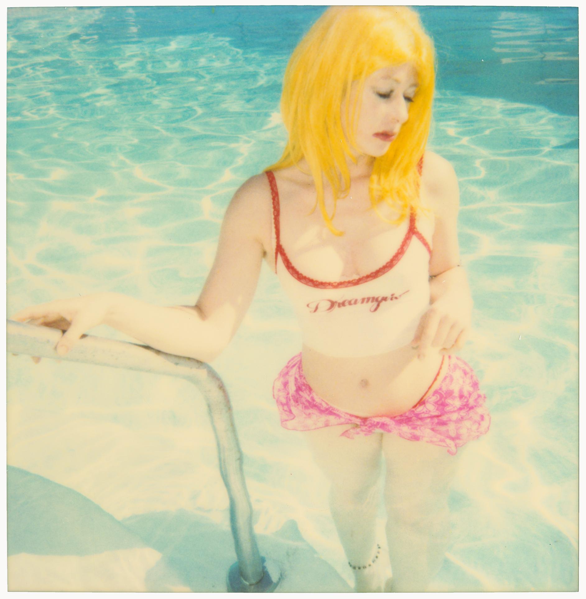Stefanie Schneider Color Photograph - Max in Pool - Contemporary, Landscape, Figurative, expired, Polaroid, analog