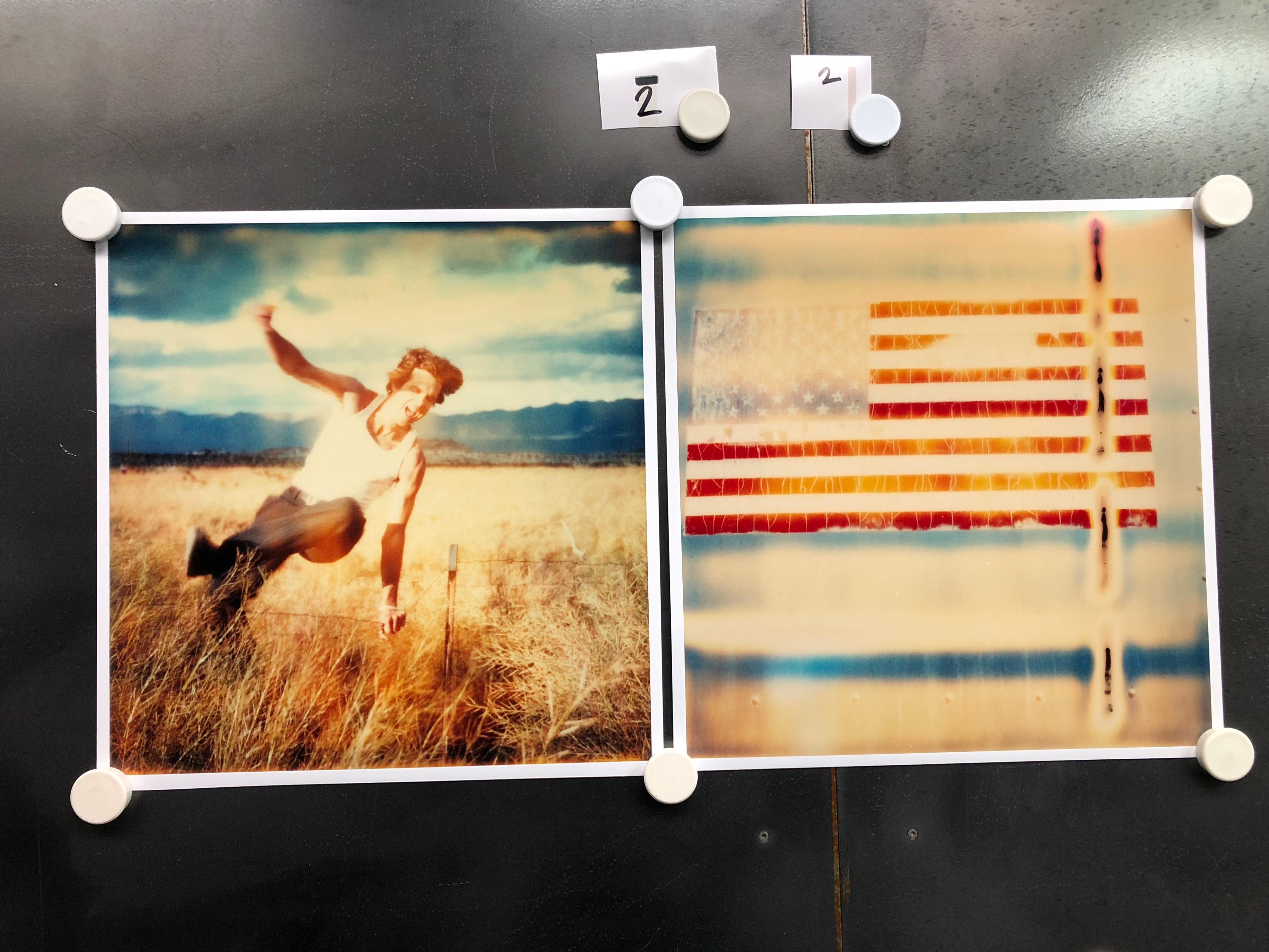 Miss America (Sidewinder), diptych, 38.5 x 38 cm each, installed 38.5 x 81cm, 2005,
Edition 3/5, 
analog C-Print, hand-printed by the artist in September 2018, based on a Polaroid
Artist Inventory 3131.10, 
not mounted

Stefanie Schneider's