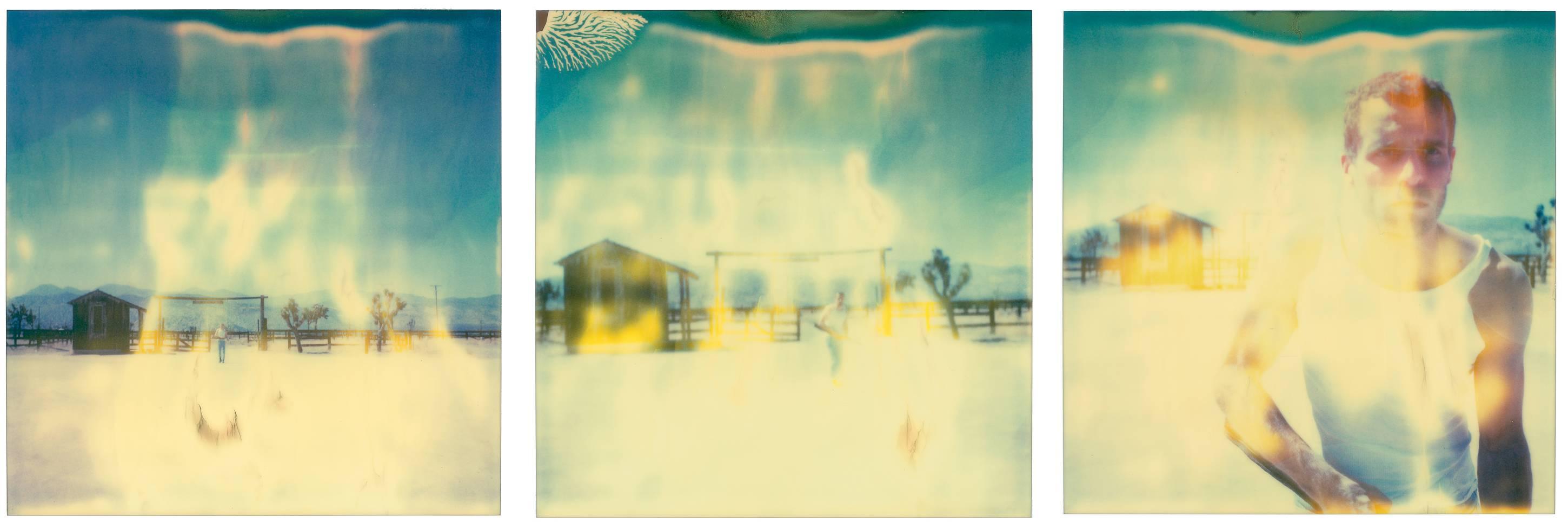 Stefanie Schneider Landscape Photograph - Ok Corral (Stranger than Paradise), triptych, analog, 58x56cm each - Polaroid