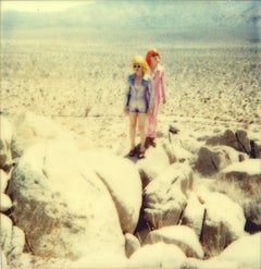 On the Rocks - Contemporary, Figurative, Woman, Polaroid, Photograph, Landscape
