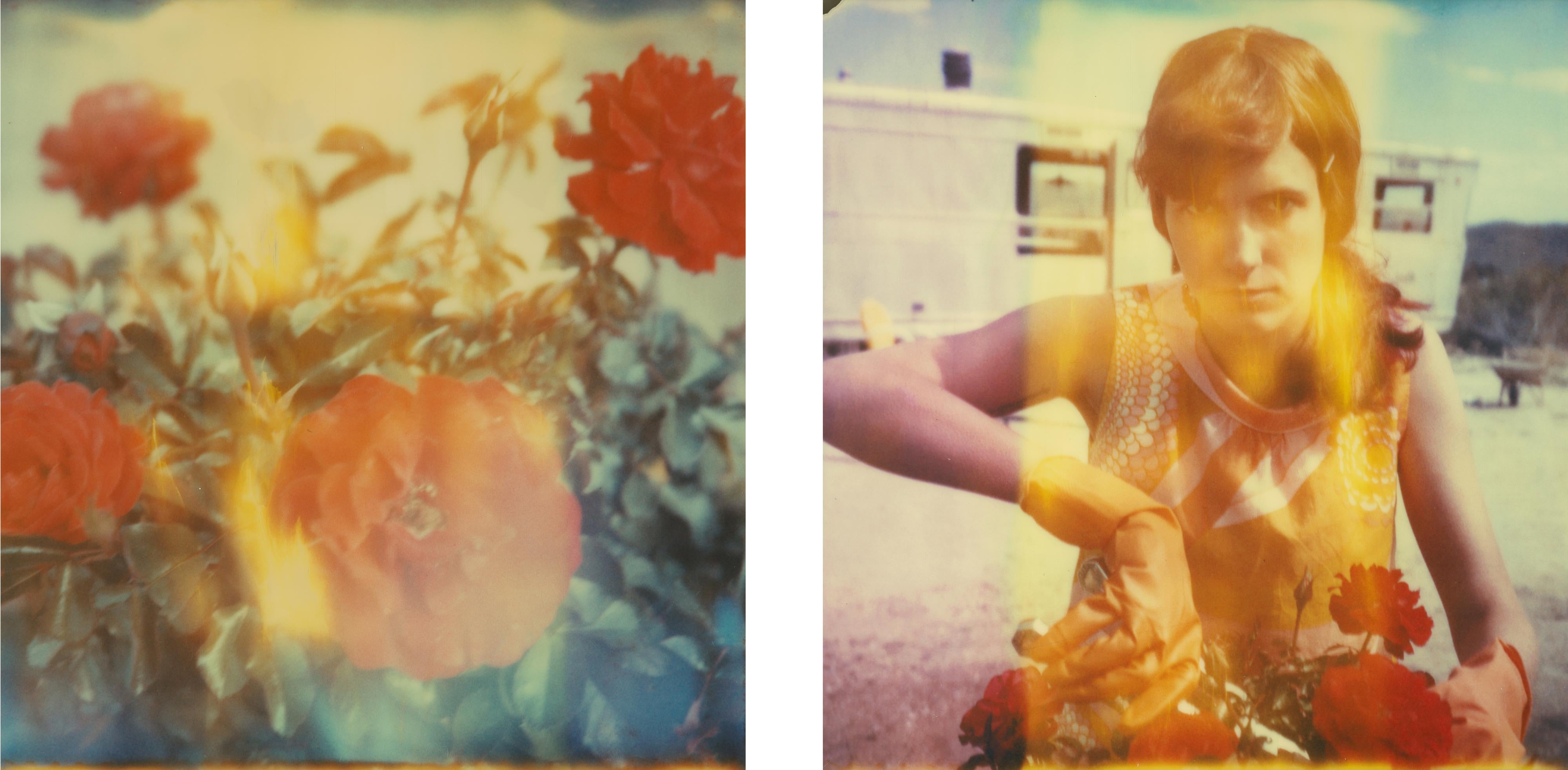 Stefanie Schneider Color Photograph - One Day I'll leave (The Girl behind the White Picket Fence) diptych - Polaroid