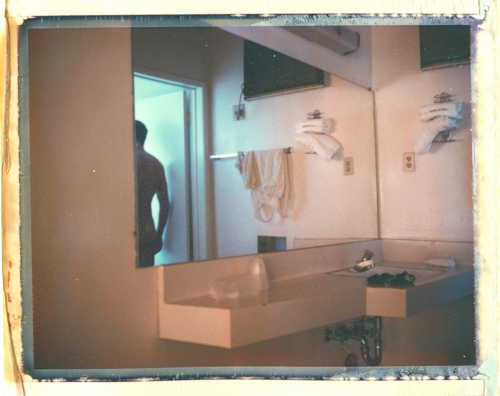 Stefanie Schneider Nude Photograph - Pink Lingerie (29 Palms, CA) - Polaroid, 20th Century, Color, Nude, Color