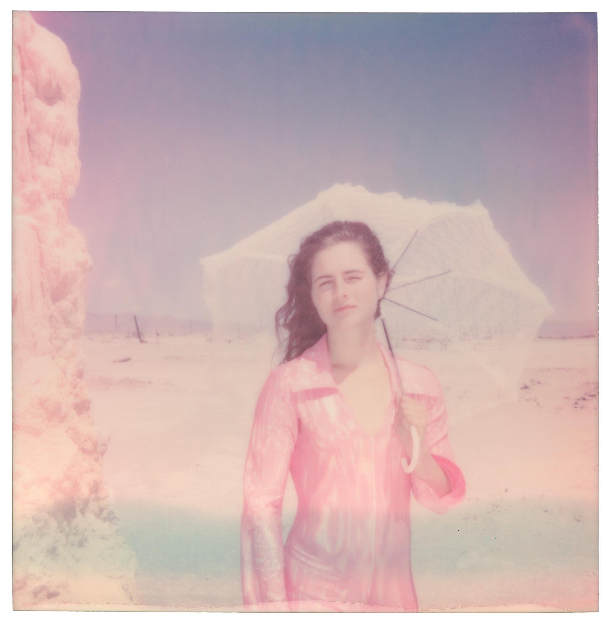 Stefanie Schneider Black and White Photograph - Pretty in Pink (Ensign Broderick record Shoot 'Blood Crush') - Bombay Beach, CA