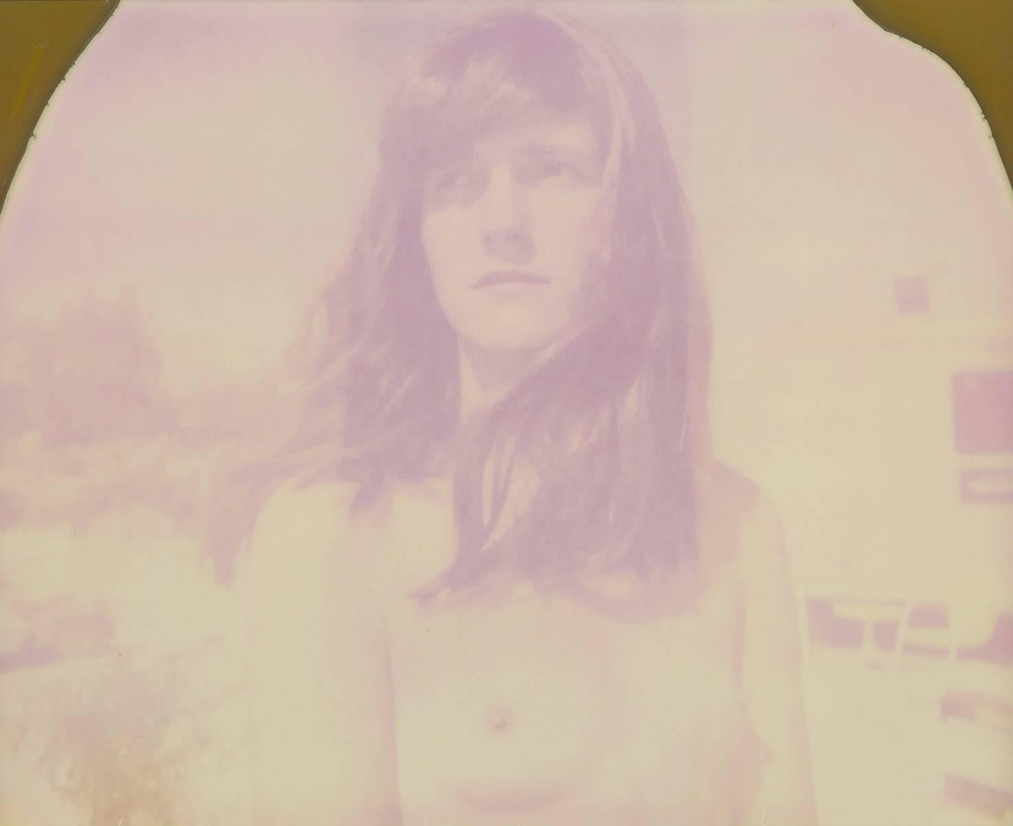 Stefanie Schneider Portrait Photograph – Purple Haze (The Girl behind the White Picket Fence) - Polaroid, Contemporary