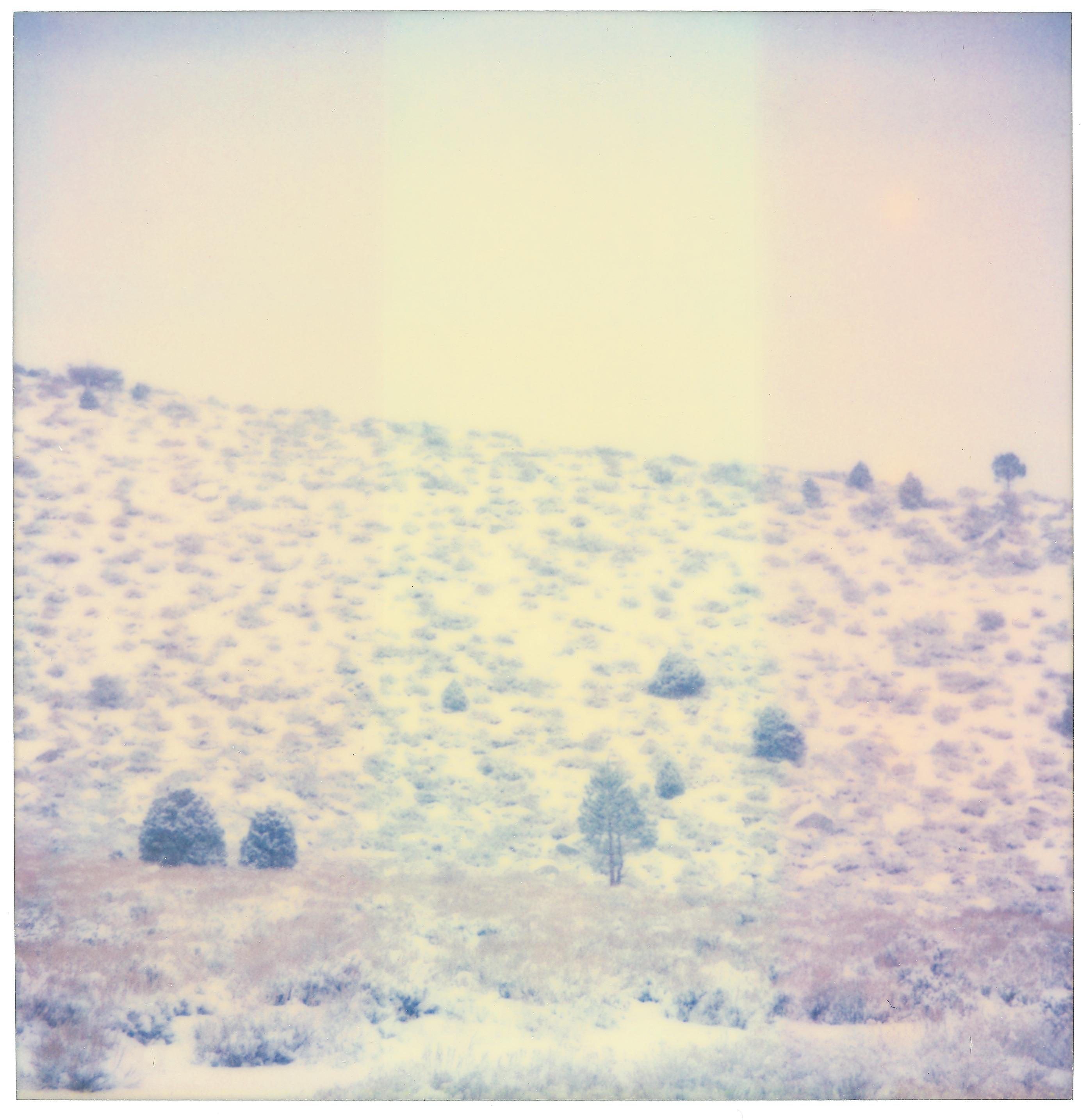 Landscape Photograph Stefanie Schneider - Purple Valley (Wastelands) - Contemporain, Paysage, Polaroïd, Analogique, monté