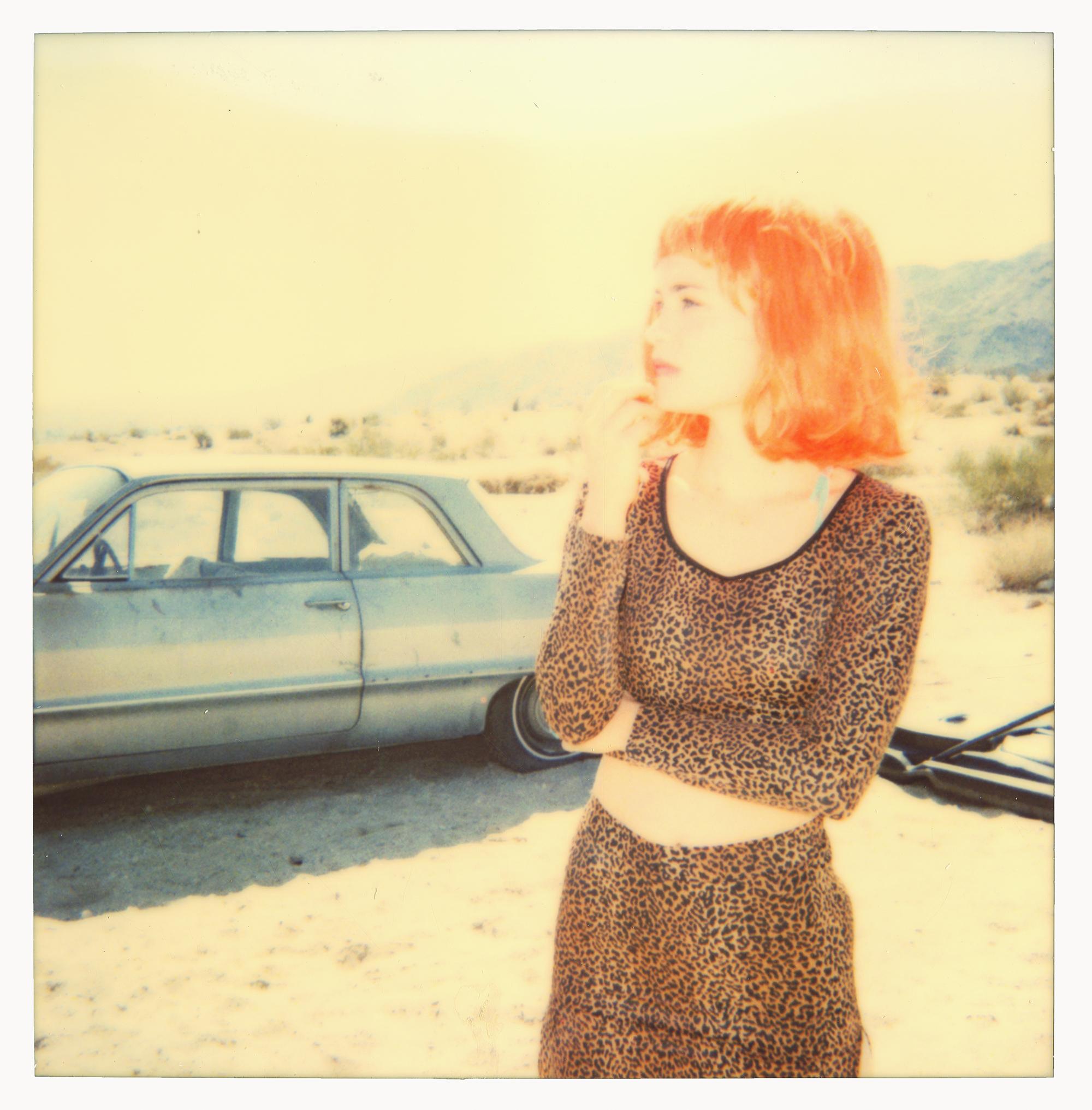 Stefanie Schneider Color Photograph - Radha Leopard Dress (29 Palms, CA) - analog, Polaroid, Contemporary