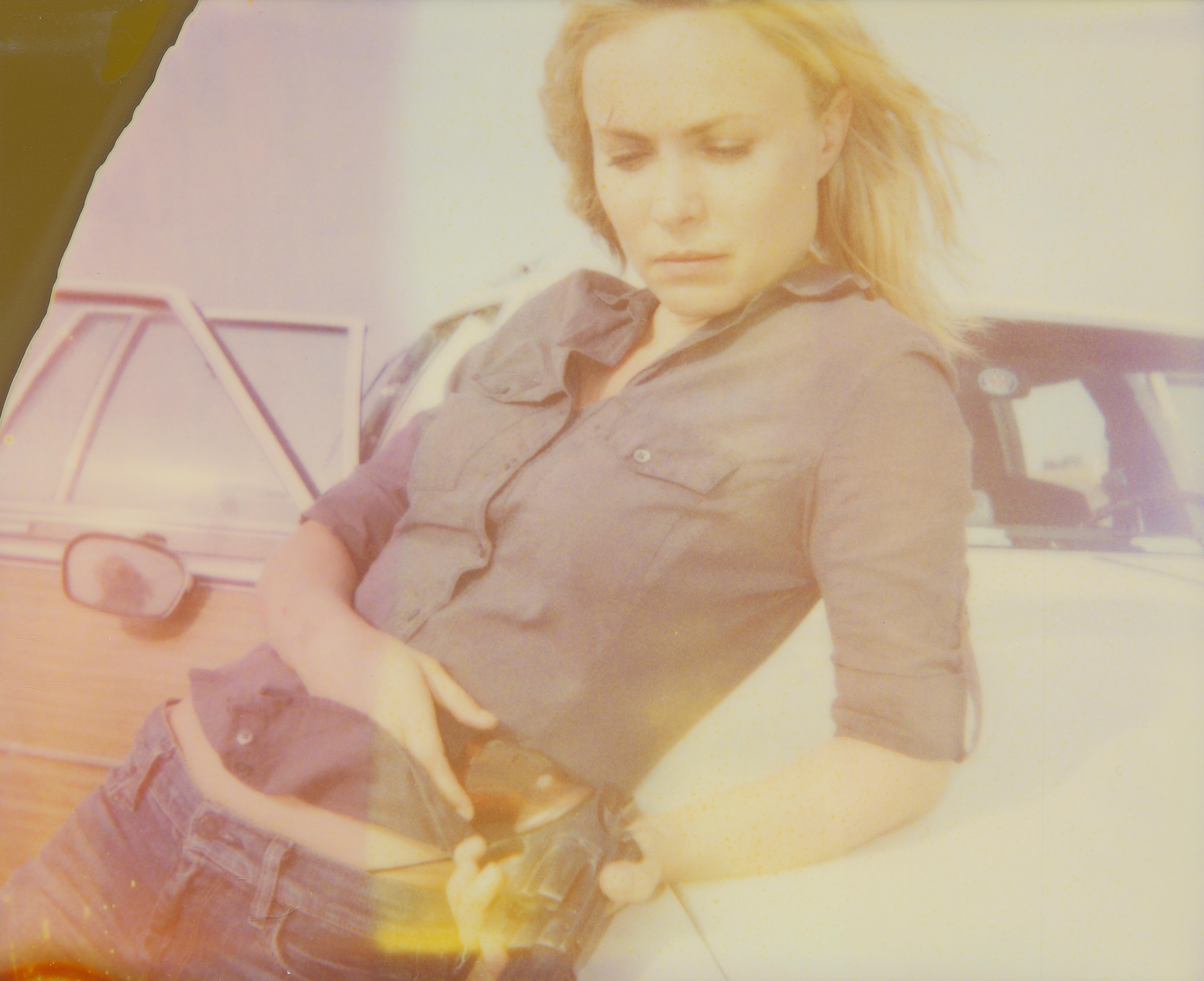 Stefanie Schneider Color Photograph - Radha Mitchell on the Set of 'The Crazies' - Polaroid, Women, expired, movies