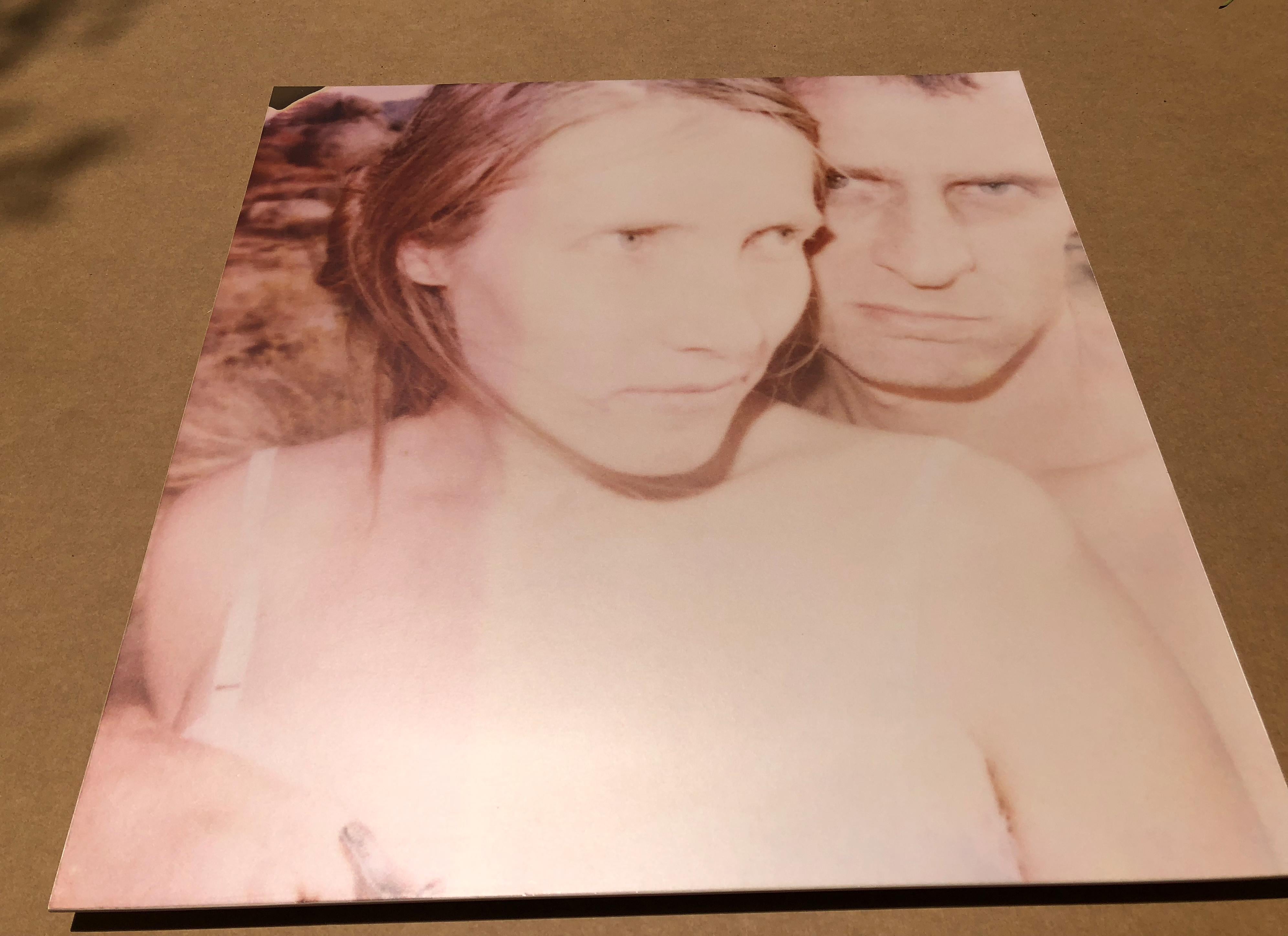 Randy and I - part 1 (Wastelands) - Polaroid, analog, mounted, Contemporary - Beige Color Photograph by Stefanie Schneider