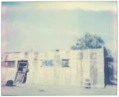 Red striped Shack (American Depression) - Contemporary, Polaroid, Landscape