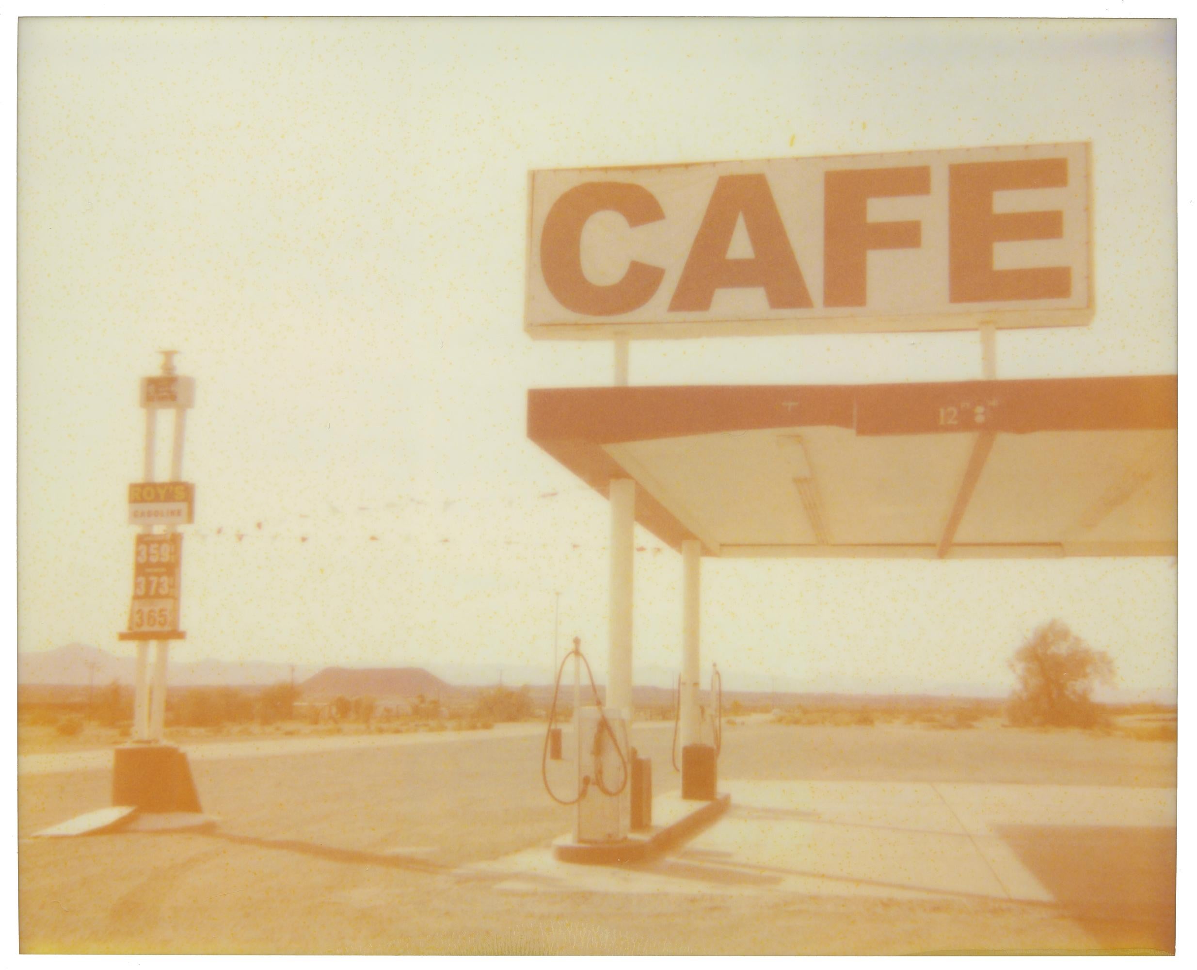 Stefanie Schneider Landscape Photograph - Roy's Cafe (California Badlands) - Contemporary, Polaroid, Landscape