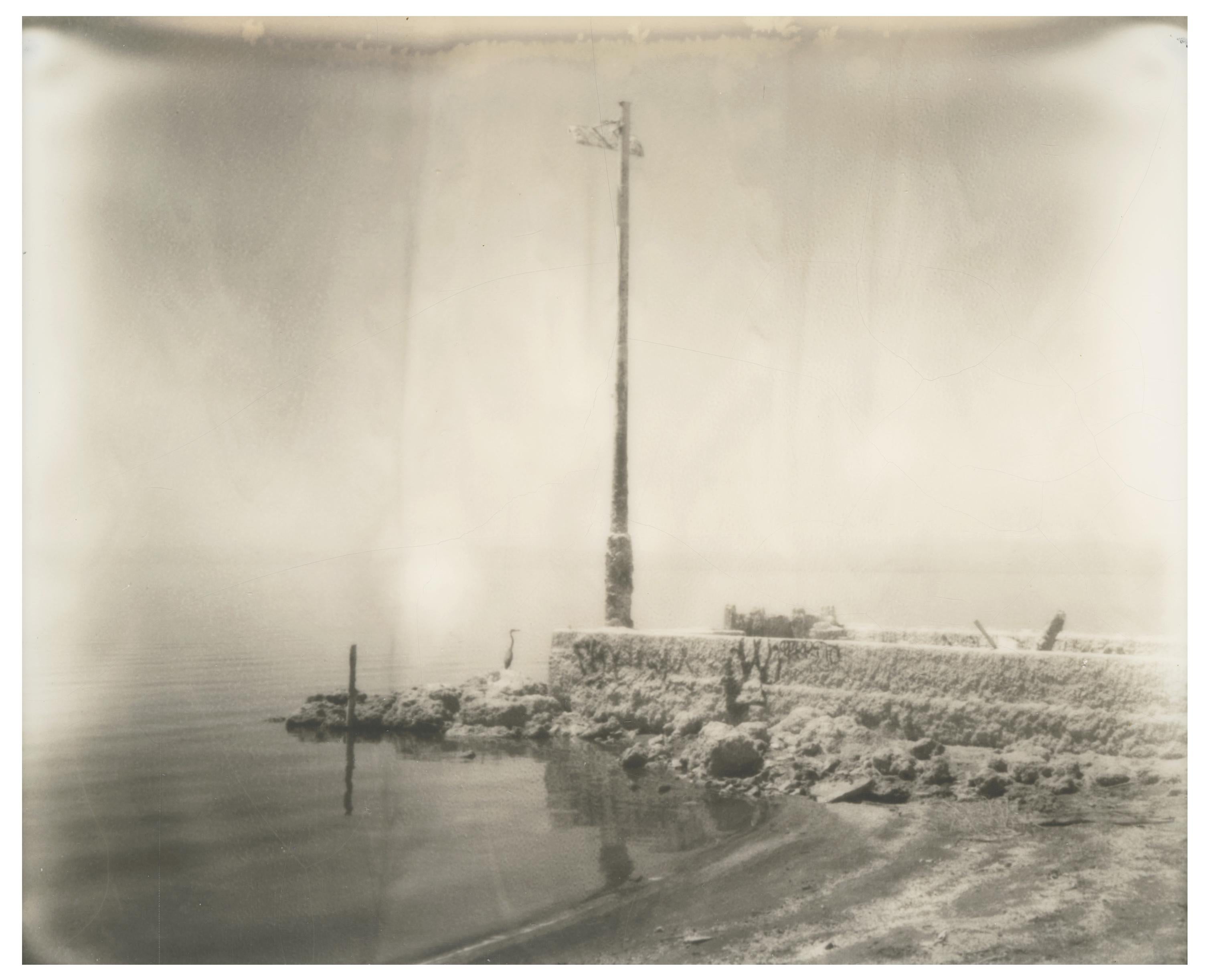 Stefanie Schneider Black and White Photograph - Salton Sea Harbour (California Badlands) - Polaroid, Contemporary, Landscape