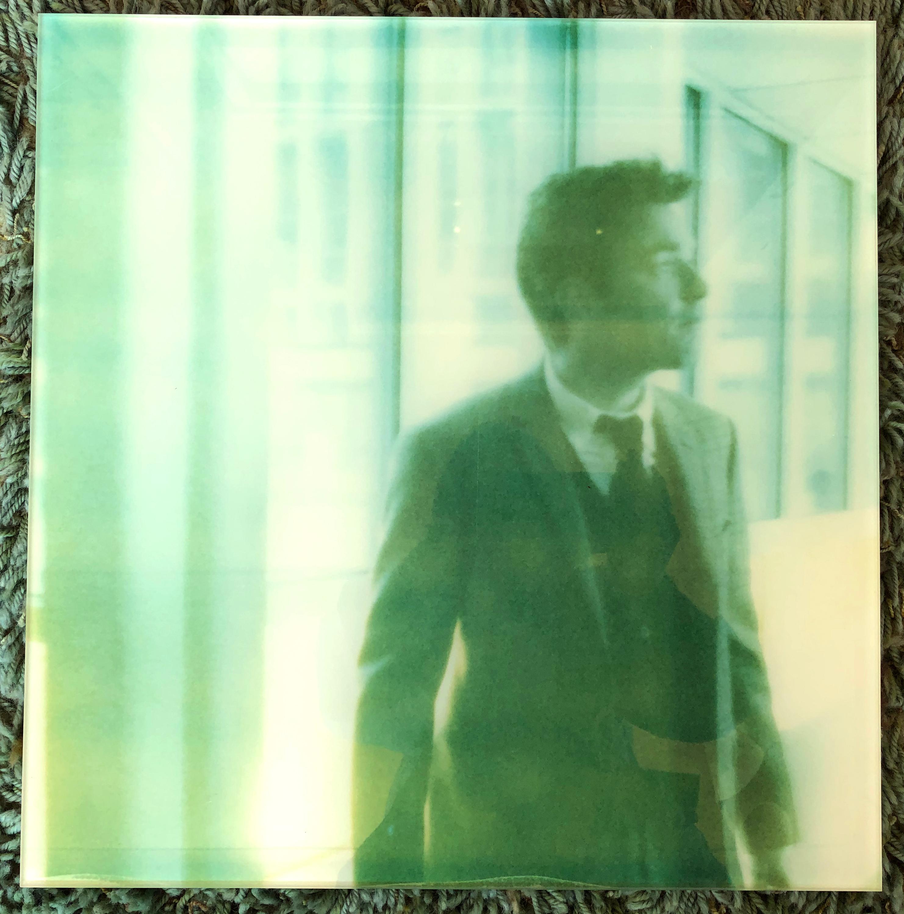 Sam, Interior Hospital - featuring Ewan McGregor, Contemporary, Polaroid - Green Portrait Photograph by Stefanie Schneider