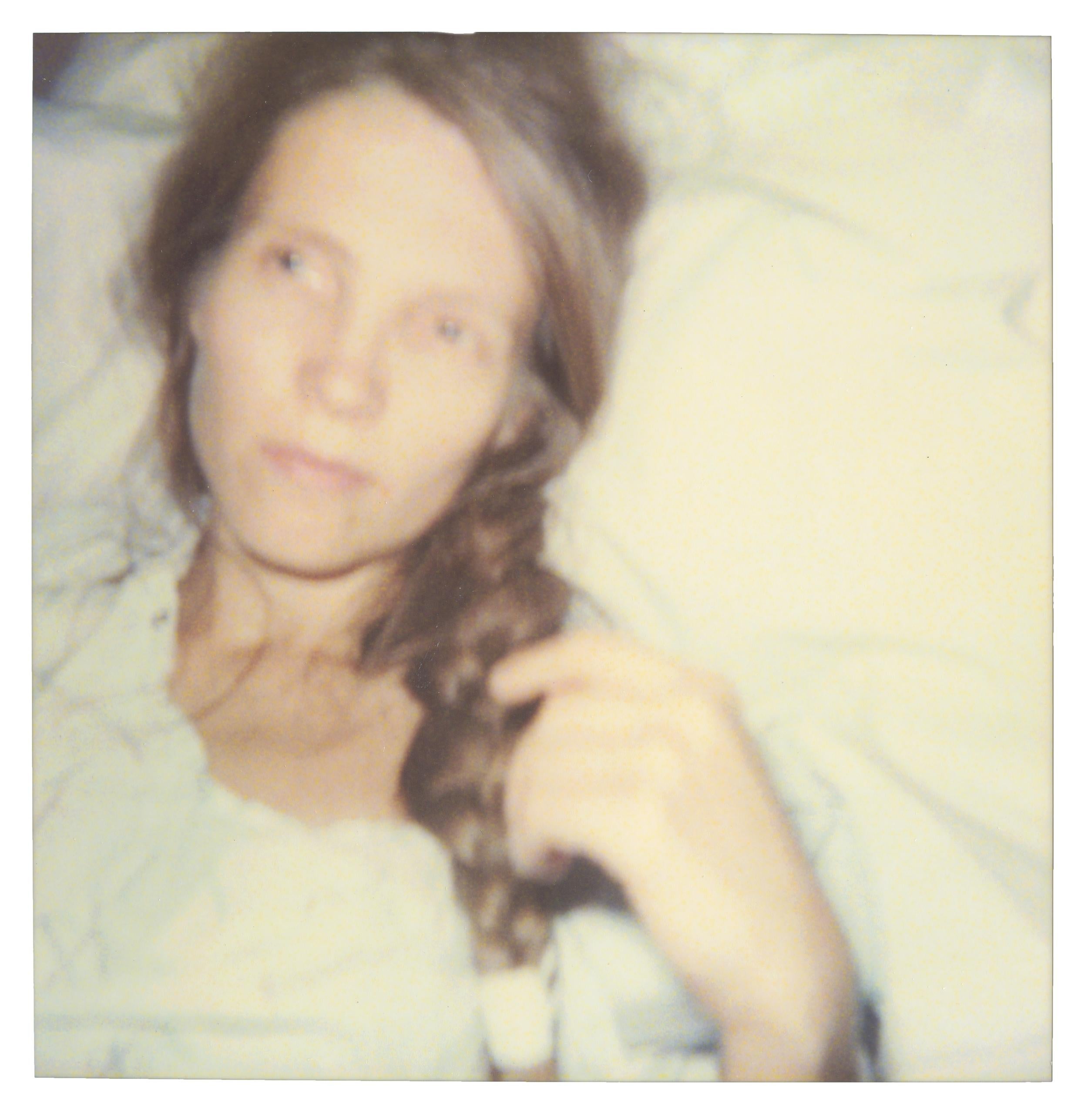 Sleep (Burned) diptych - Polaroid, Contemporary, 21st Century, Portrait - Photograph by Stefanie Schneider