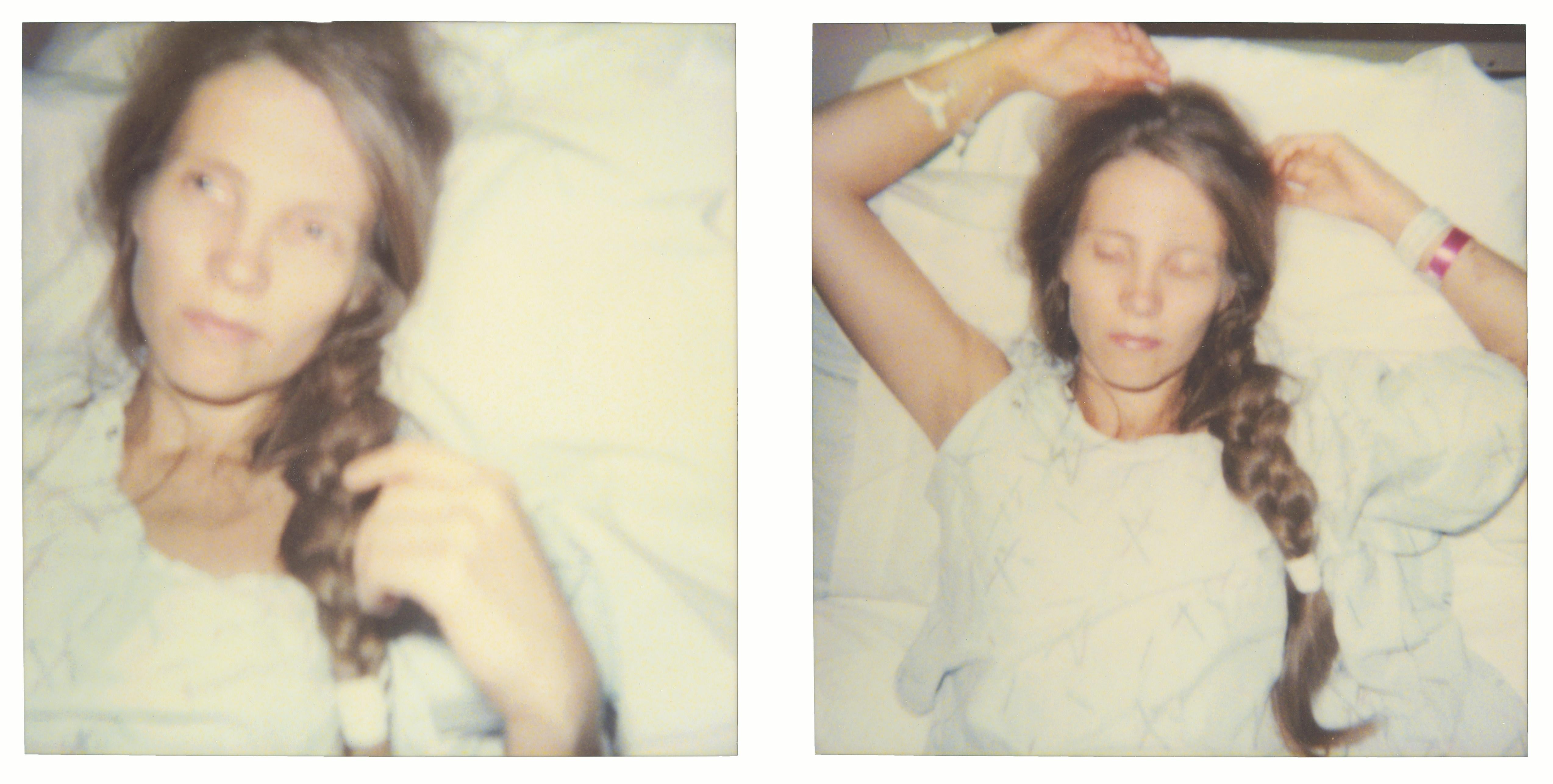 Stefanie Schneider Portrait Photograph - Sleep (Burned) diptych - Polaroid, Contemporary, 21st Century, Portrait