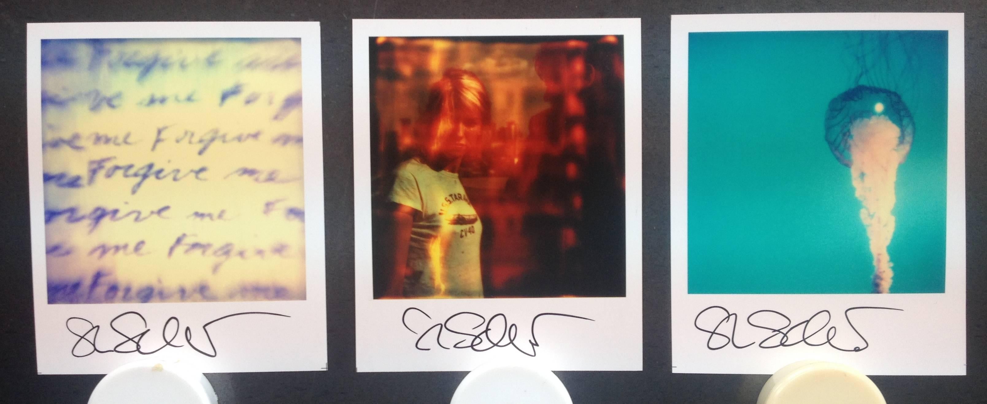 3 Stefanie Schneider's Minis
from the movie Stay: 'Forgive me', 'Lila', 'Jellyfish'
signed in front, not mounted
Lambda digital Color Photographs based on a Polaroid

Polaroid sized open Editions 1999-2013
each 10.7 x 8.8cm (Image 7.9x7.7cm)

What