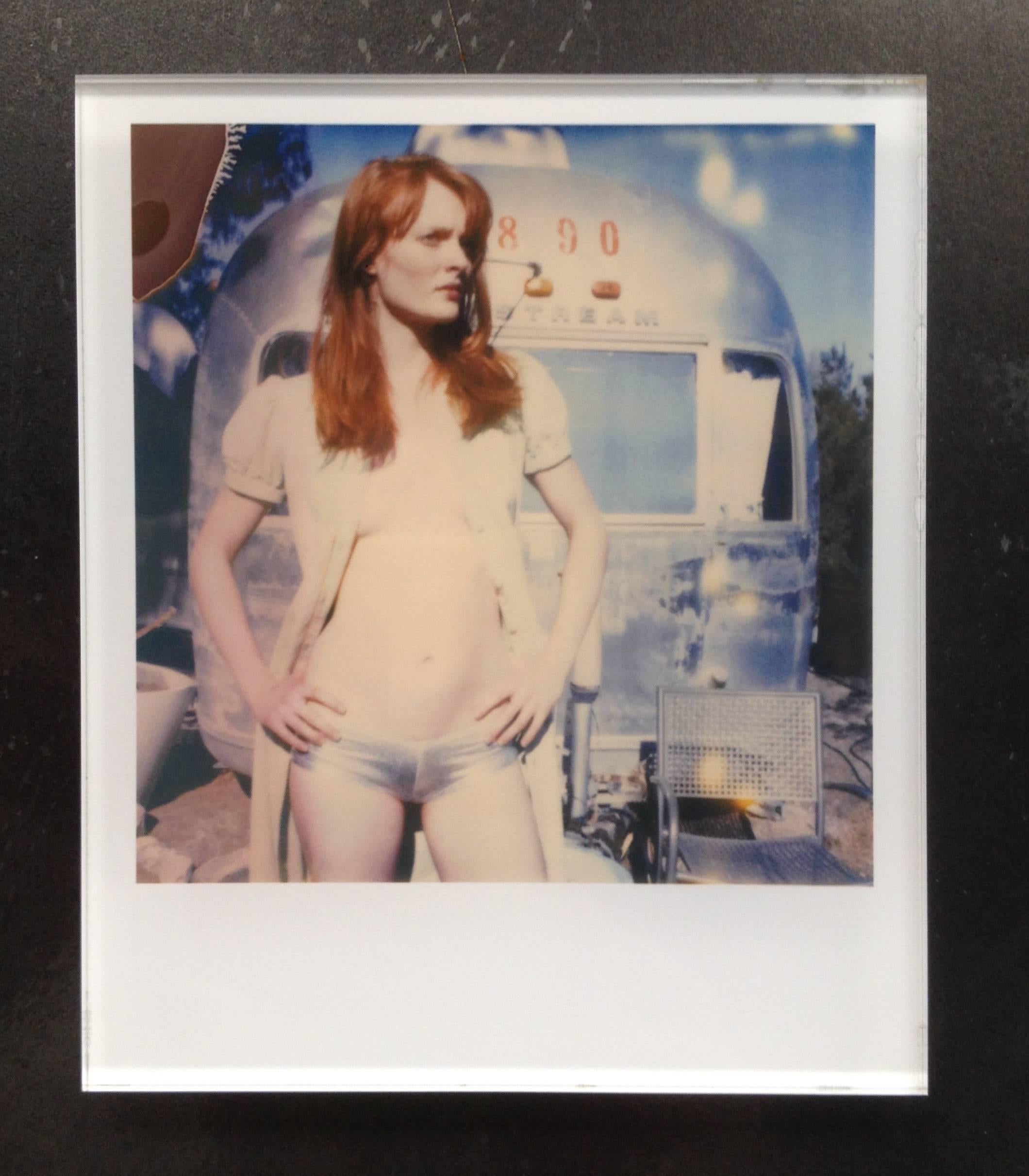 Stefanie Schneider's Minis
'Daisy in front of Trailer' (Till Death do us Part), 2005
signed and signature brand on verso
Lambda digital Color Photographs based on a Polaroid

Polaroid sized open Editions 1999-2013
10.7 x 8.8cm (Image