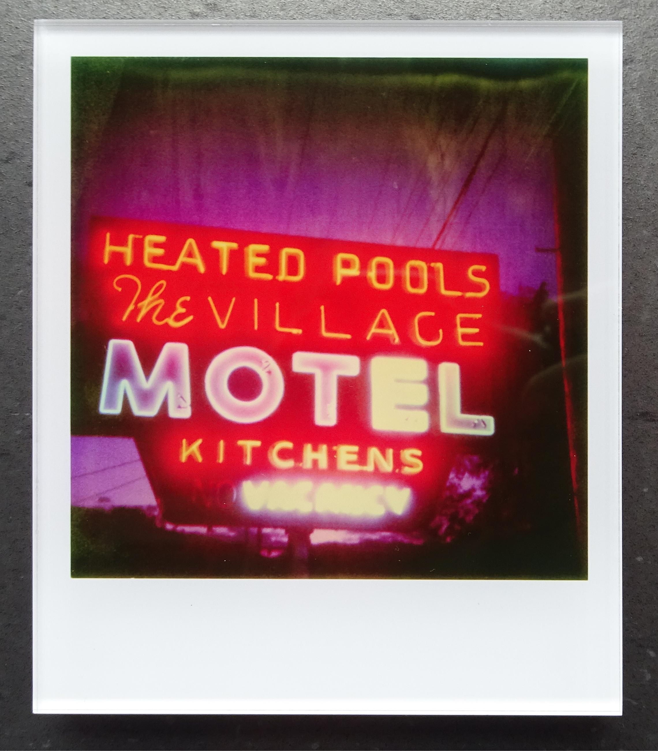 Stefanie Schneider's Minis
Village Motel Heated Pool (The last Picture Show), 2009

Signed and signature brand on verso.
Lambda digital Color Photographs based on the Polaroid.
Sandwiched in between Plexiglass (thickness 0.7cm)

Polaroid sized open