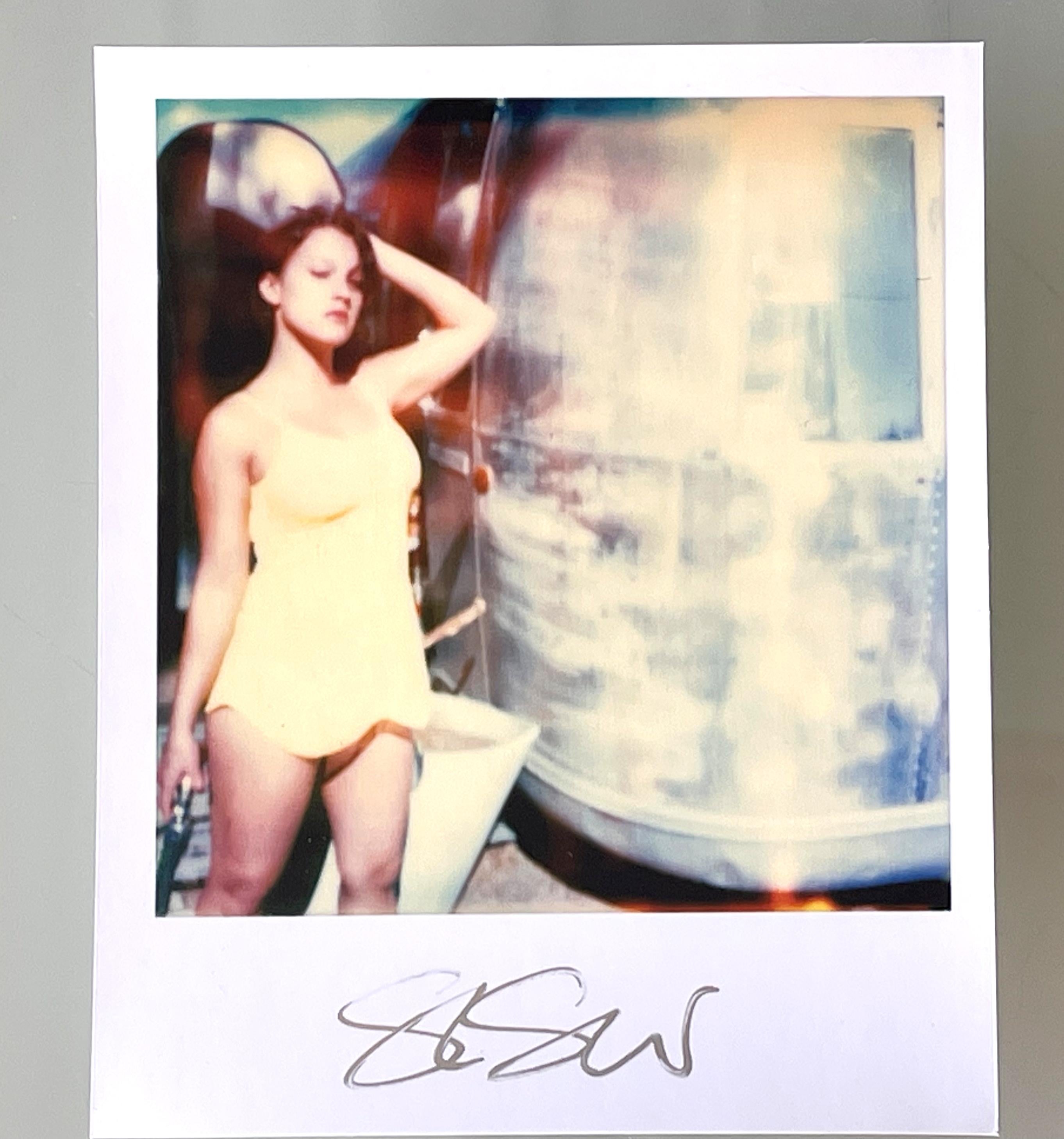 Stefanie Schneider Polaroid-sized unlimited Mini 'Austen in Front of Trailer' (Till Death do us Part) - 2005 - 

signed in front, not mounted. 
1 Archival Color Photograph based on the Polaroid. 

Polaroid sized open Editions 1999-2022
10.7 x 8.8cm