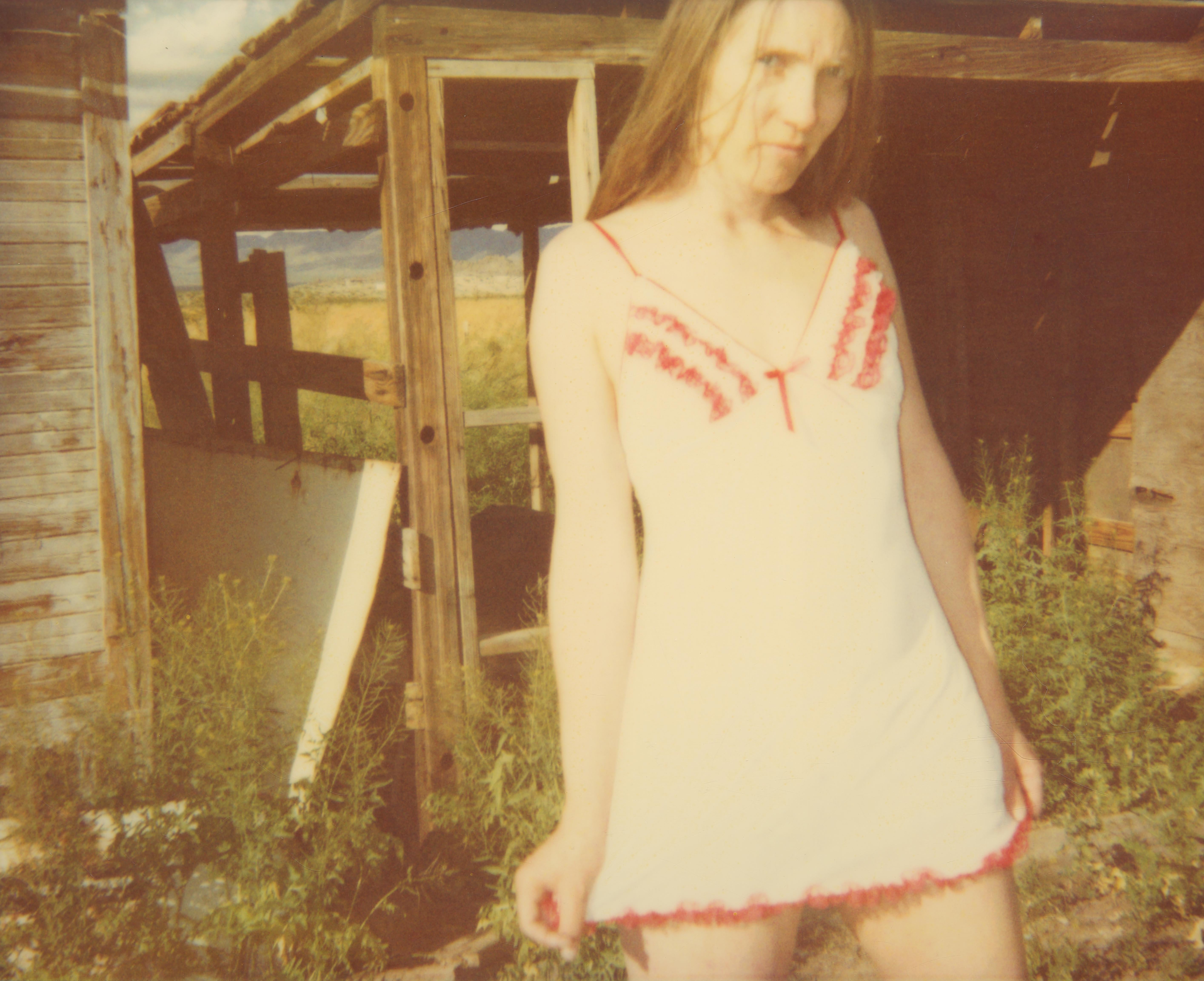 Stefanie Schneider Portrait Photograph - Stevie's new Dress (Sidewinder) - 21st Century, Contemporary, Polaroid, Color