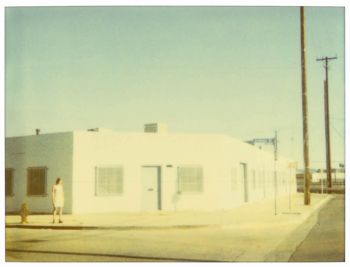 Stefanie Schneider Color Photograph - Street Corner - Contemporary, Woman, Landscape, Polaroid, Expired, Urban, Dream