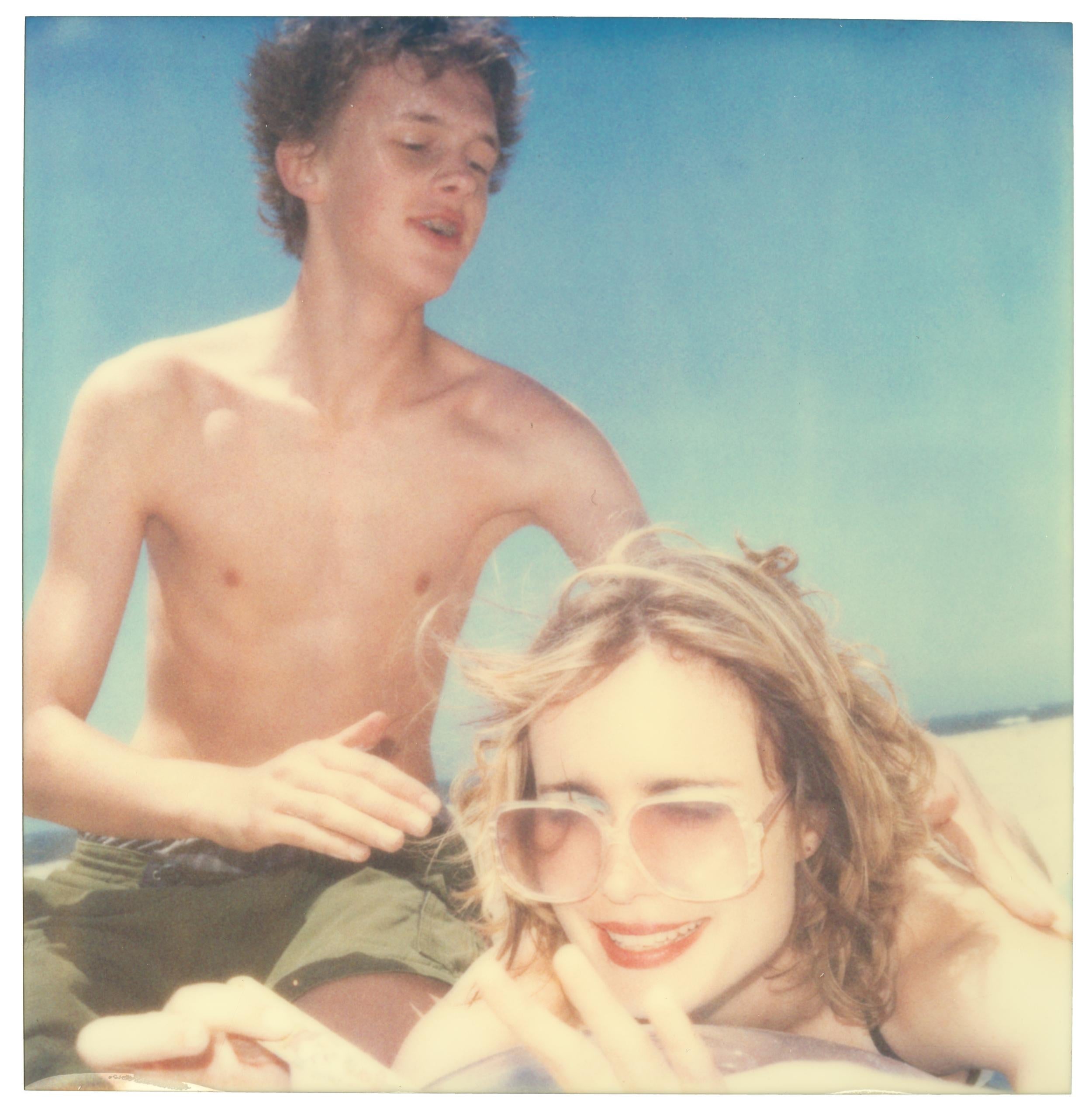Stefanie Schneider Color Photograph - Sunscreen (Beachshoot) - based on a Polaroid - featuring Radha Mitchell