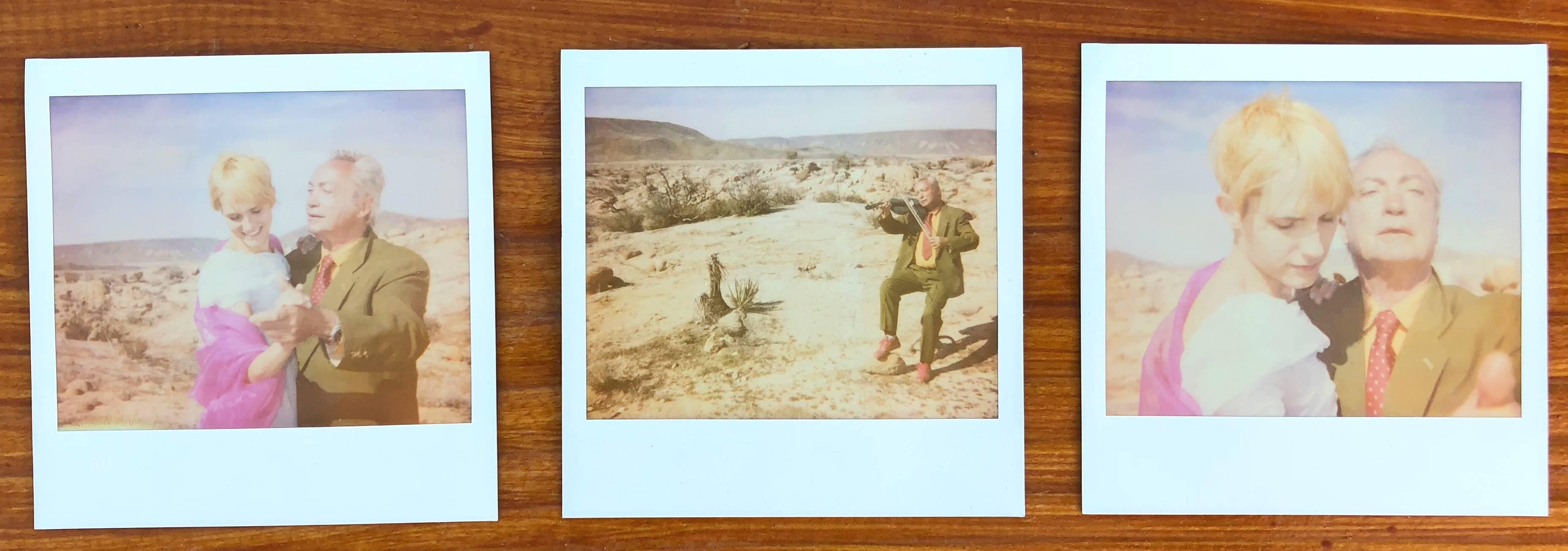 Stefanie Schneider Landscape Photograph - The Dancer - Original Polaroid Unique Piece, triptych, featuring Udo Kier