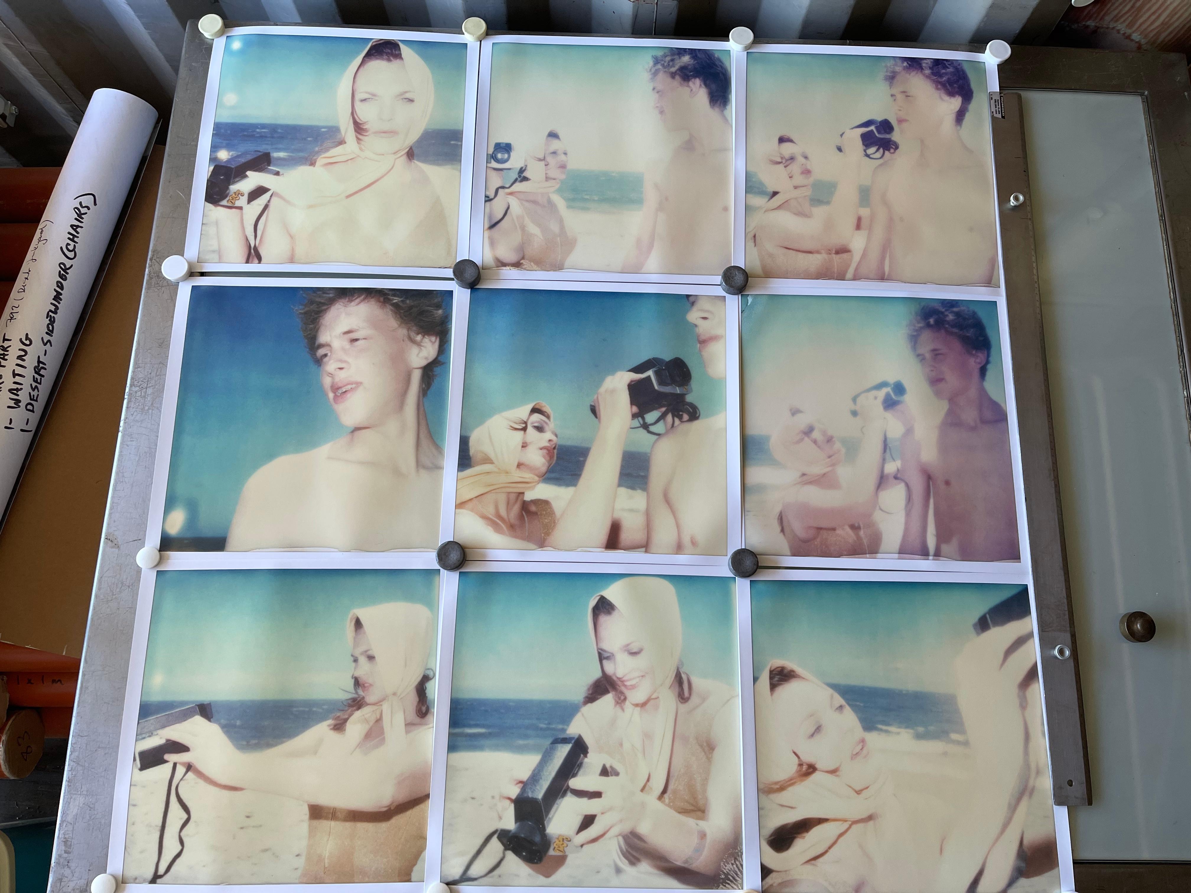 The Diva and the Boy (Beachshoot) - 9 pieces - Polaroid, Vintage, Contemporary - Photograph by Stefanie Schneider