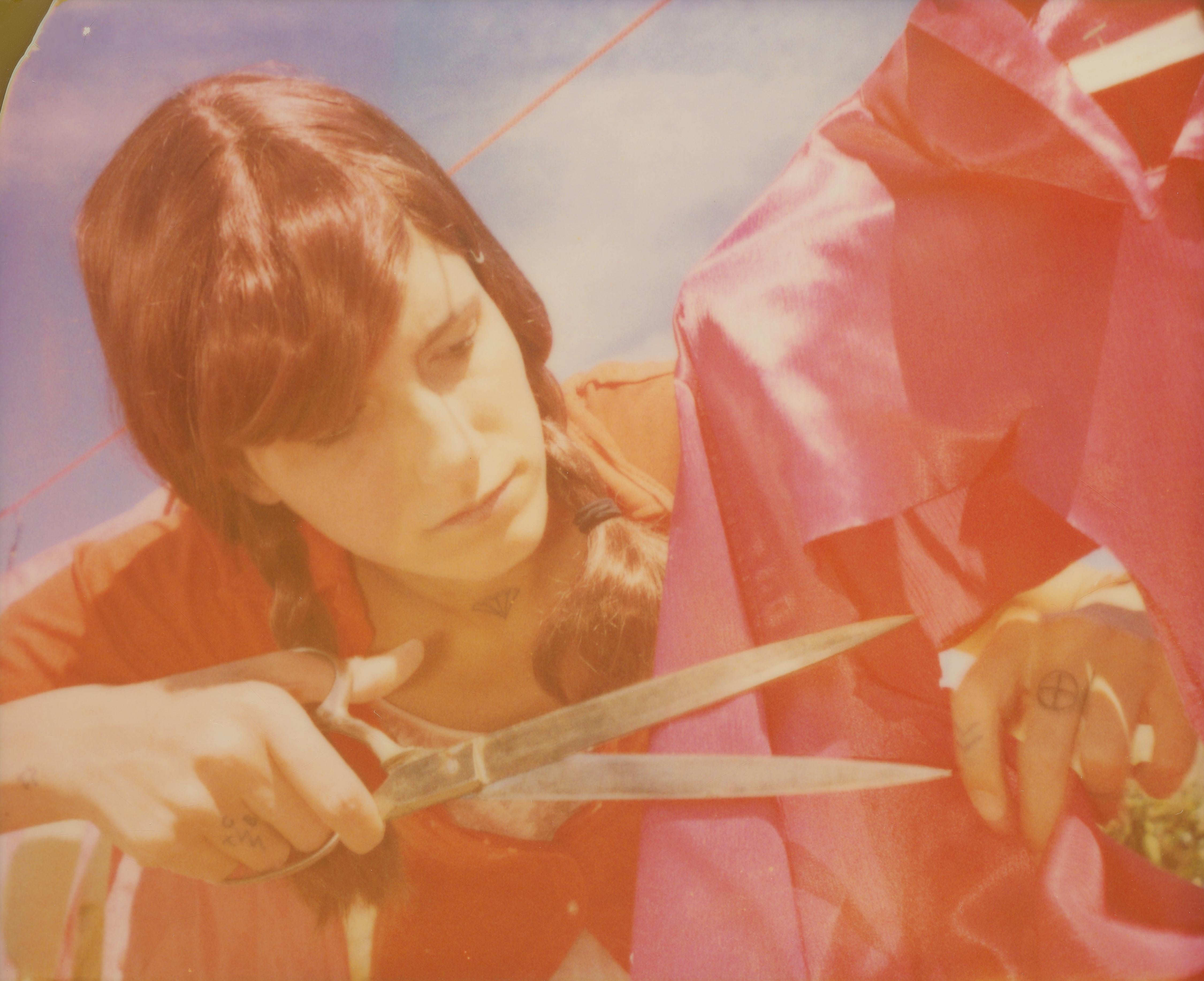 Stefanie Schneider Portrait Photograph - The Fabric of the Mind II (The Girl behind the White Picket Fence) - Polaroid